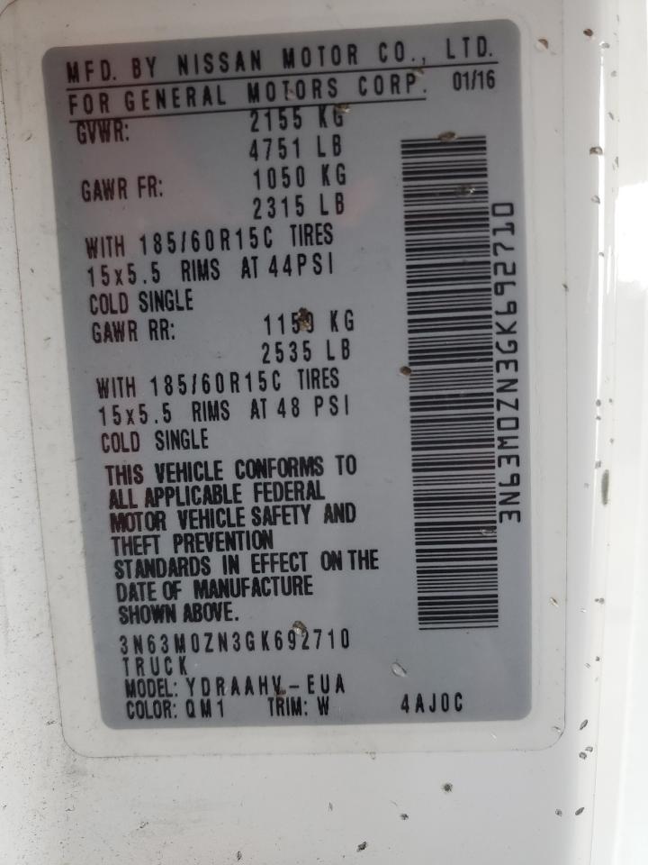 2016 Chevrolet City Express Lt VIN: 3N63M0ZN3GK692710 Lot: 63798404