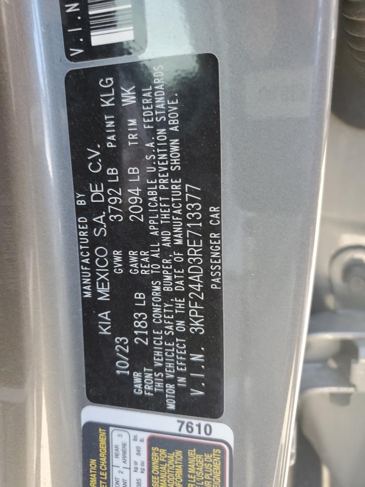 3KPF24AD3RE713377 2024 Kia Forte Lx