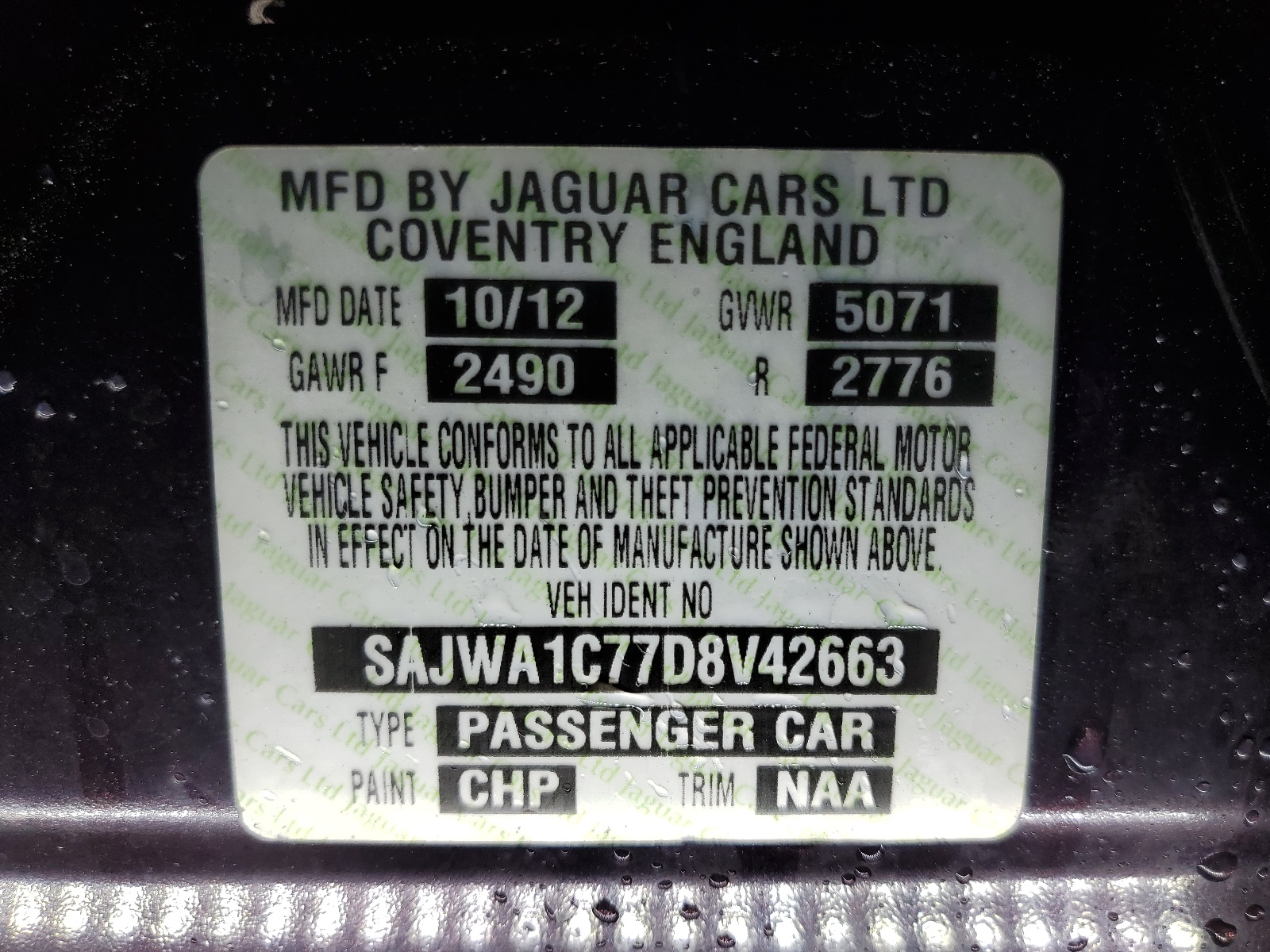 SAJWA1C77D8V42663 2013 Jaguar Xj