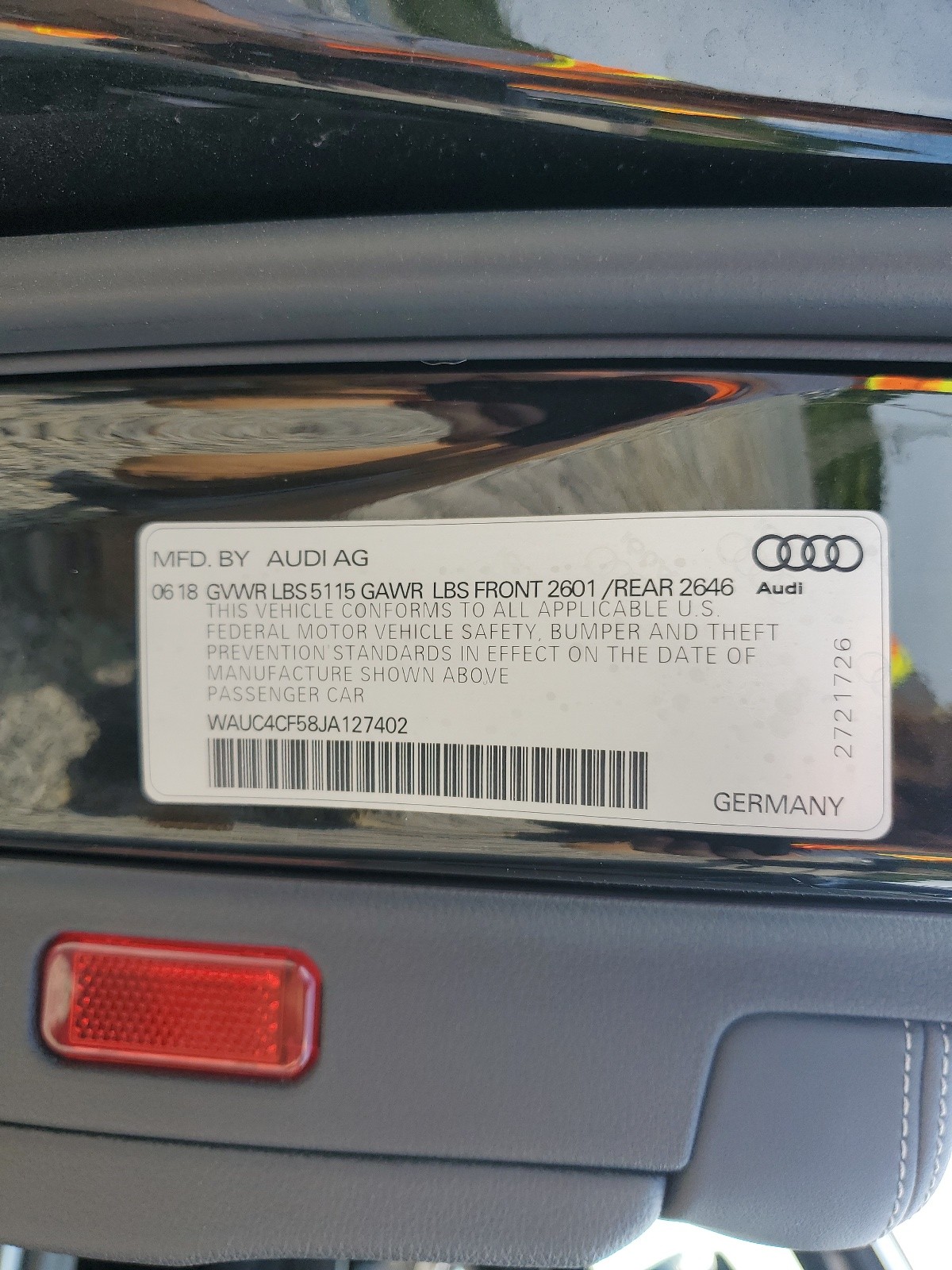 WAUC4CF58JA127402 2018 Audi S5 Prestige