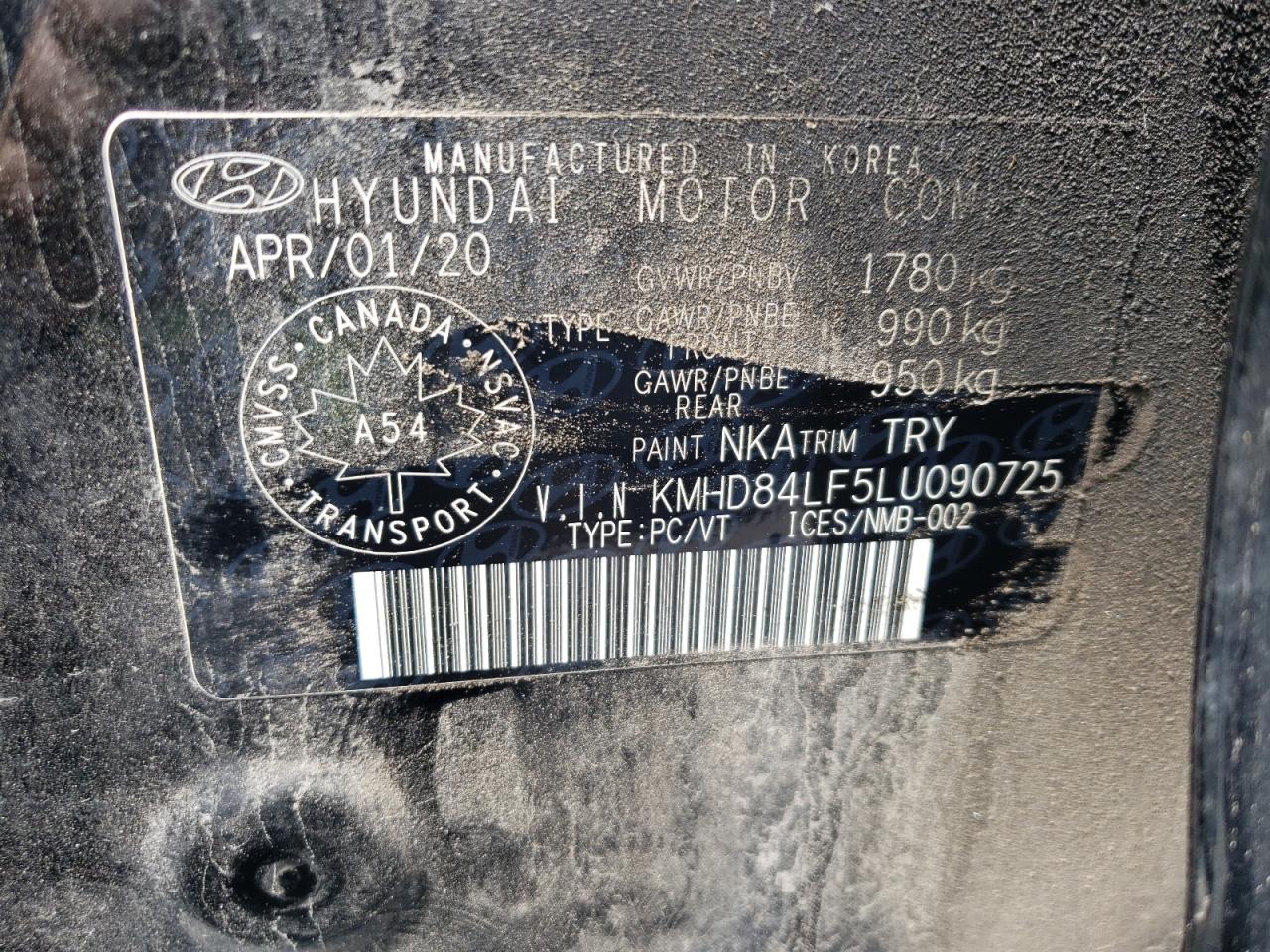 2020 Hyundai Elantra Sel VIN: KMHD84LF5LU090725 Lot: 62182334