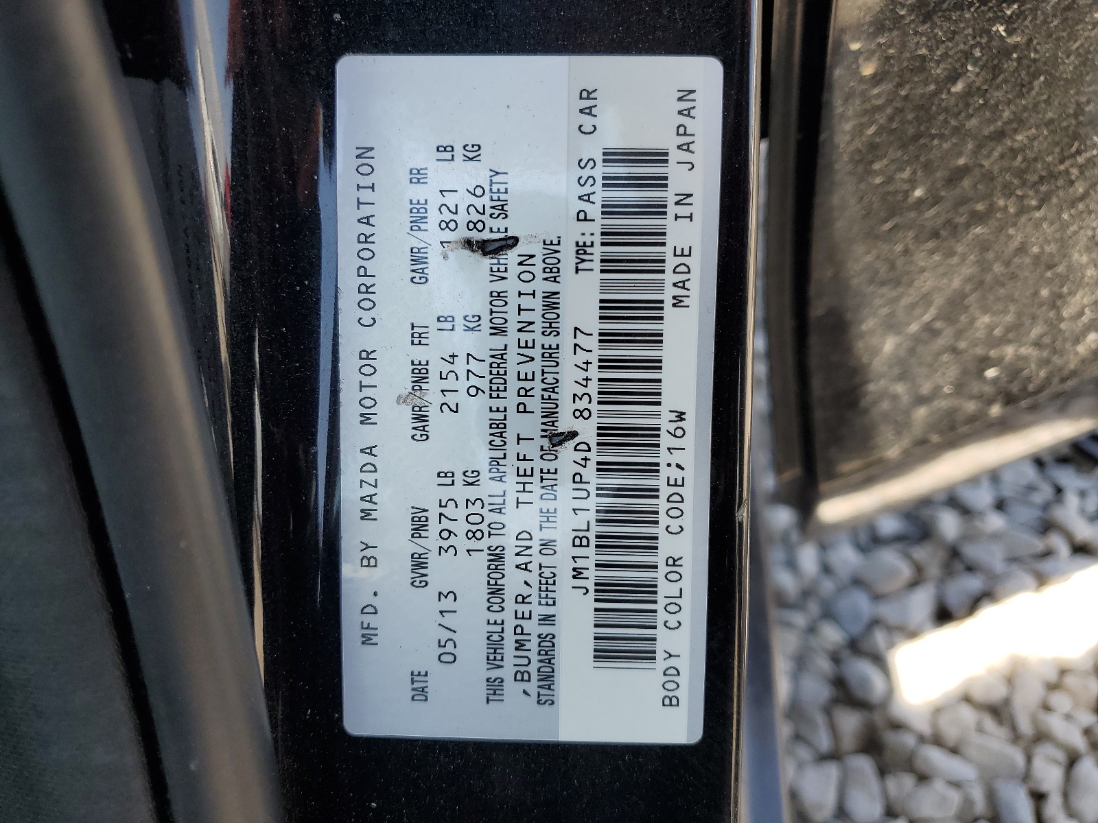 2013 Mazda 3 I vin: JM1BL1UP4D1834477