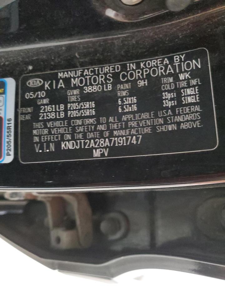 2010 Kia Soul + VIN: KNDJT2A28A7191747 Lot: 63900914