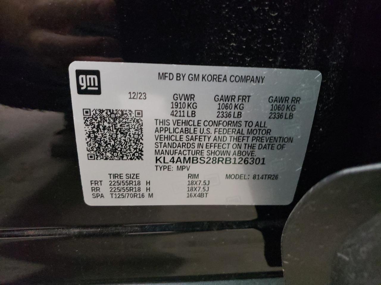 2024 Buick Encore Gx Preferred VIN: KL4AMBS28RB126301 Lot: 64810874