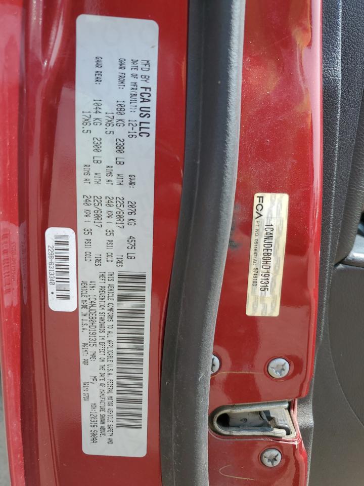 2017 Jeep Compass Latitude VIN: 1C4NJDEB0HD191315 Lot: 64947284