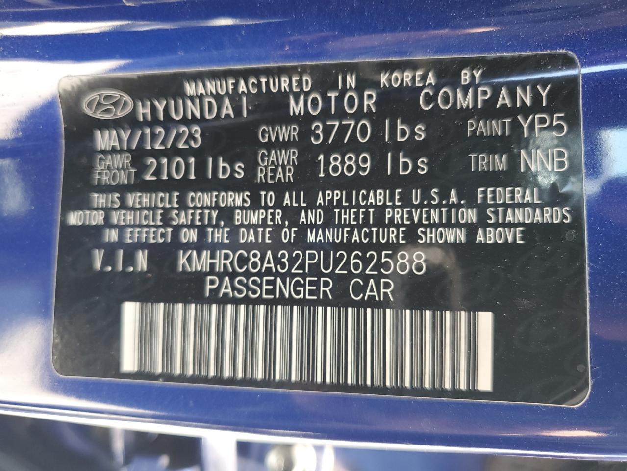 KMHRC8A32PU262588 2017 Hyundai Venue Sel