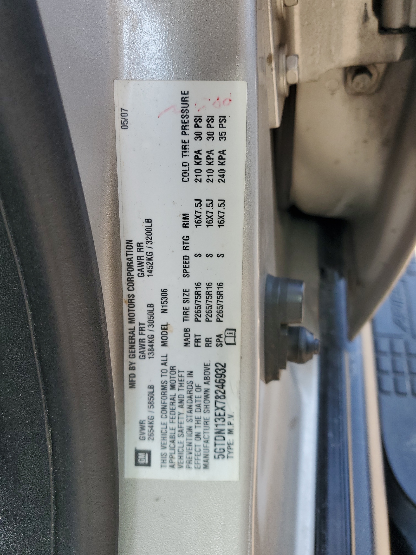 5GTDN13EX78246932 2007 Hummer H3