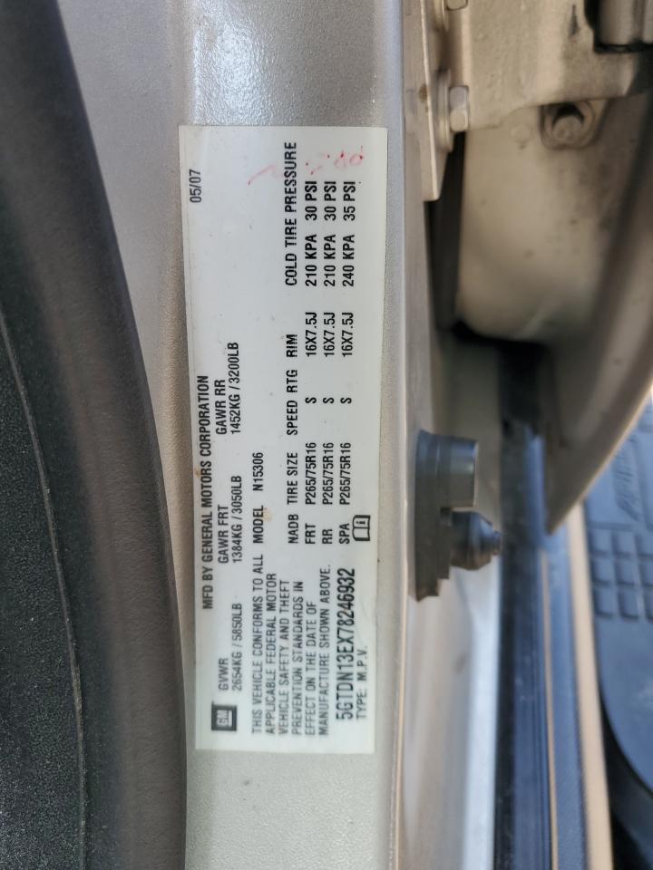 2007 Hummer H3 VIN: 5GTDN13EX78246932 Lot: 62830484