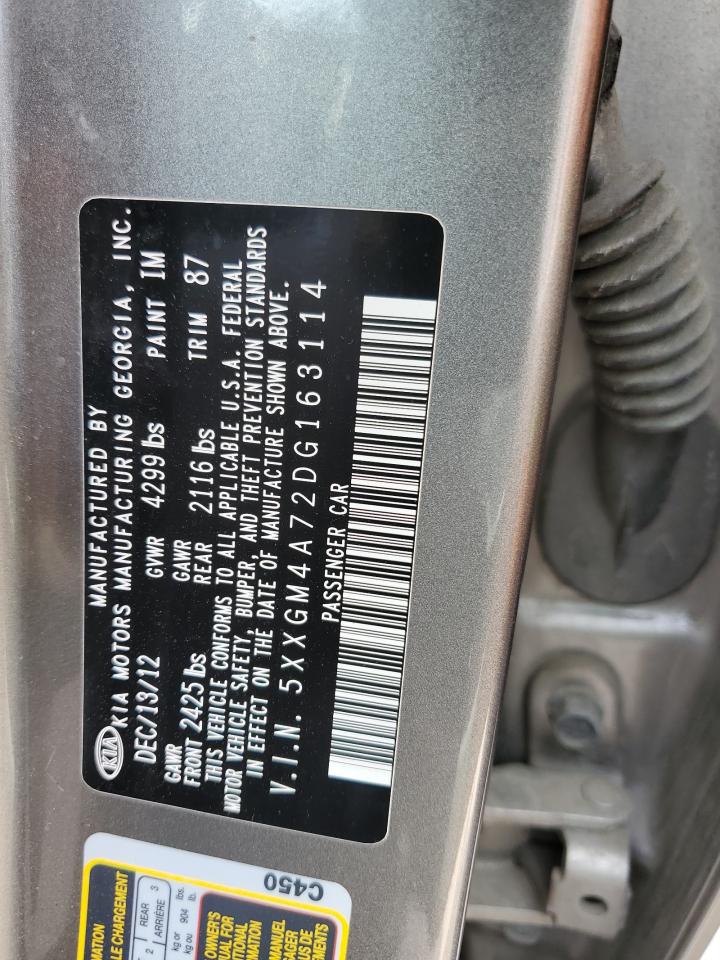 2013 Kia Optima Lx VIN: 5XXGM4A72DG163114 Lot: 62346874