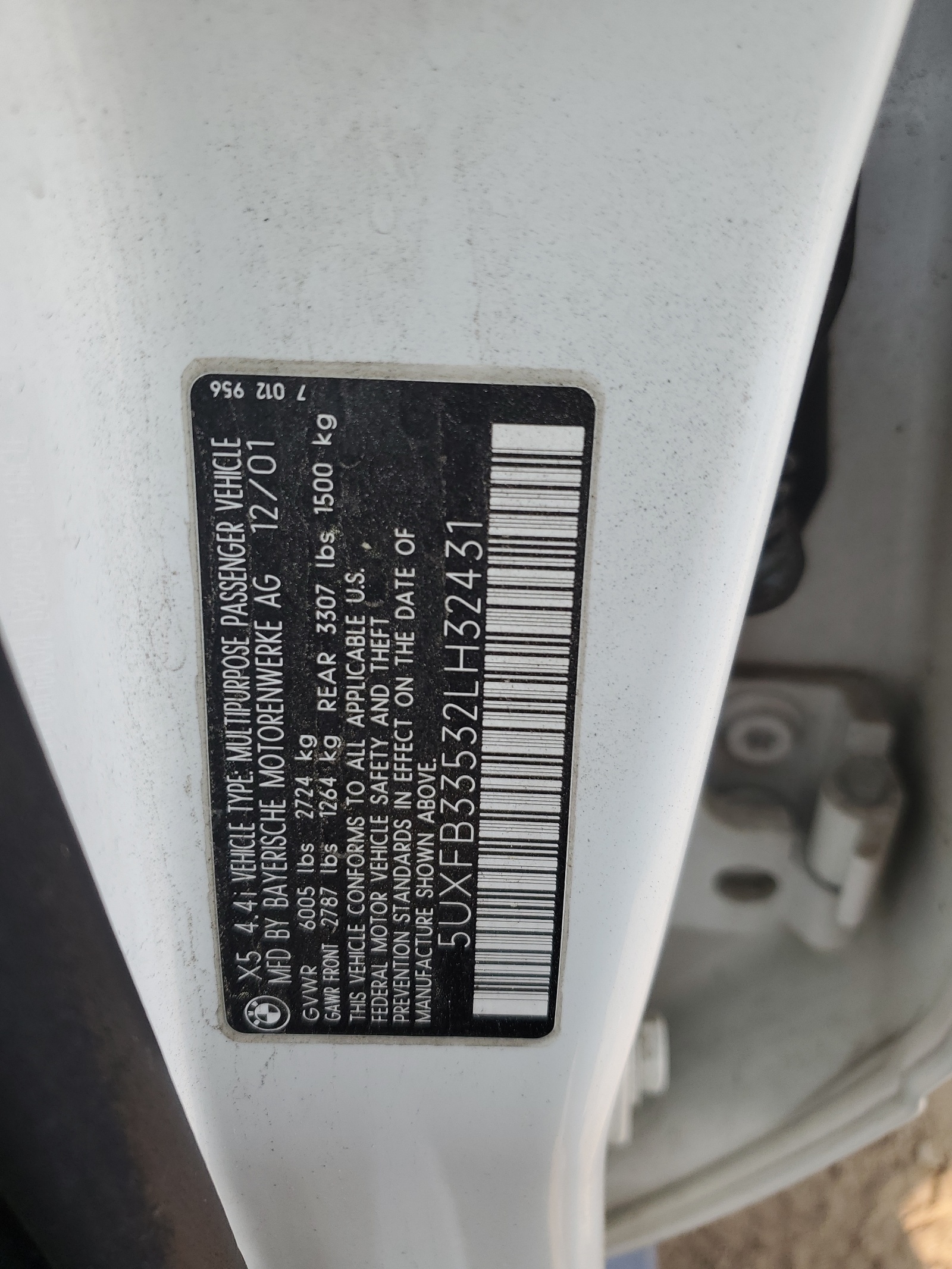 5UXFB33532LH32431 2002 BMW X5 4.4I