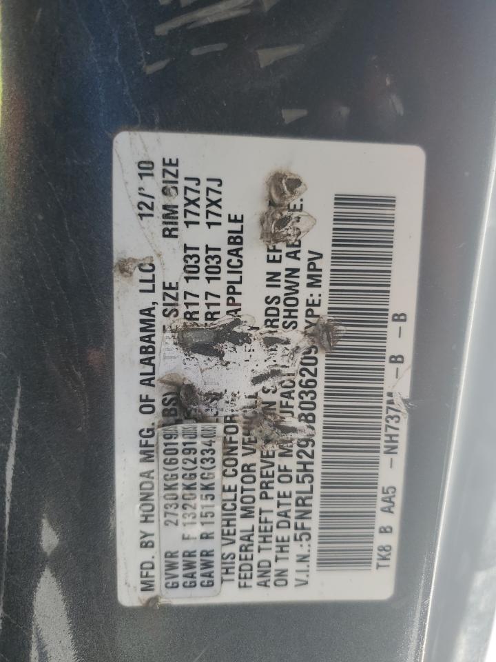 2011 Honda Odyssey Lx VIN: 5FNRL5H29BB036209 Lot: 64908894