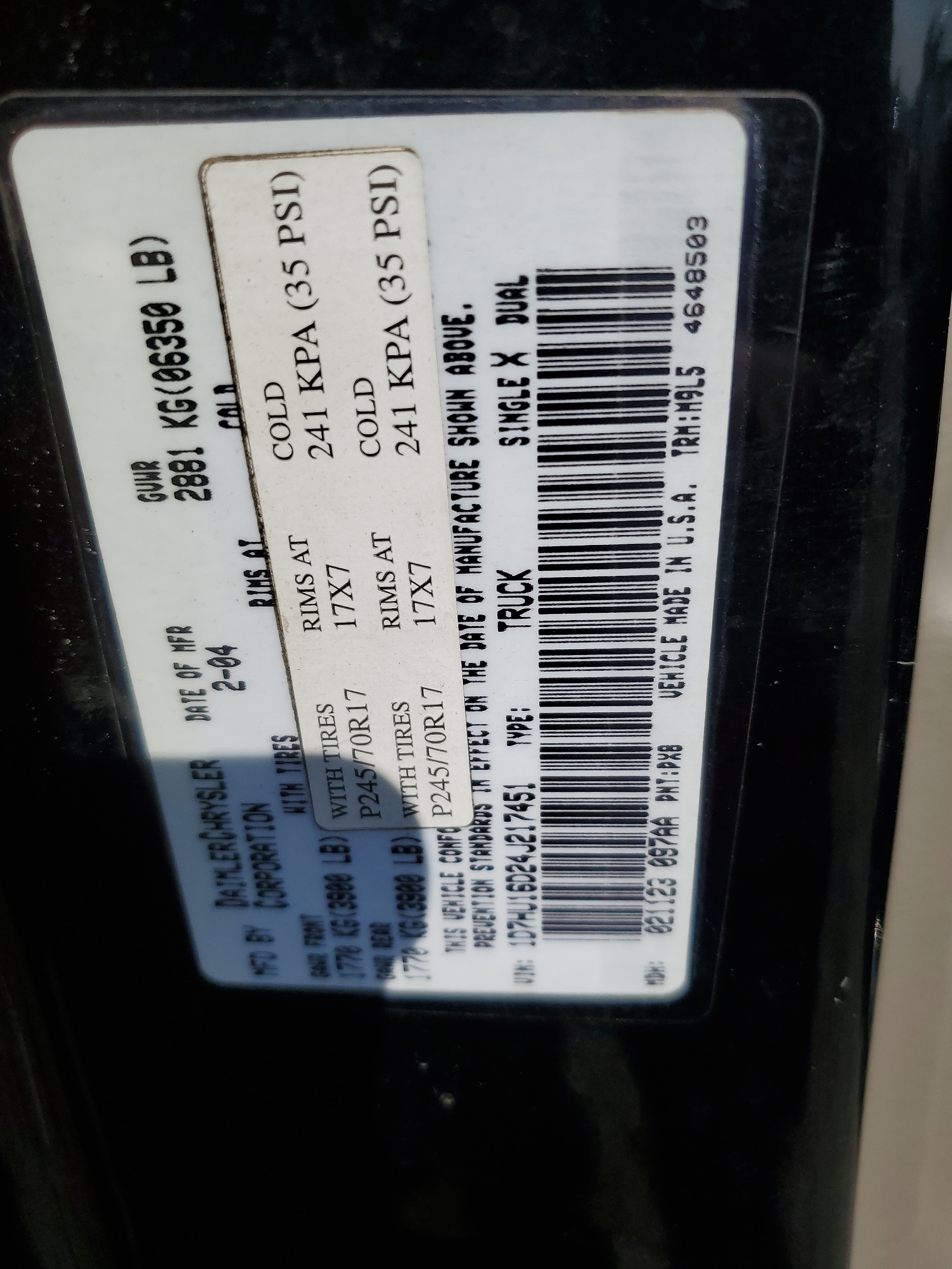 1D7HU16D24J217451 2004 Dodge Ram 1500 St