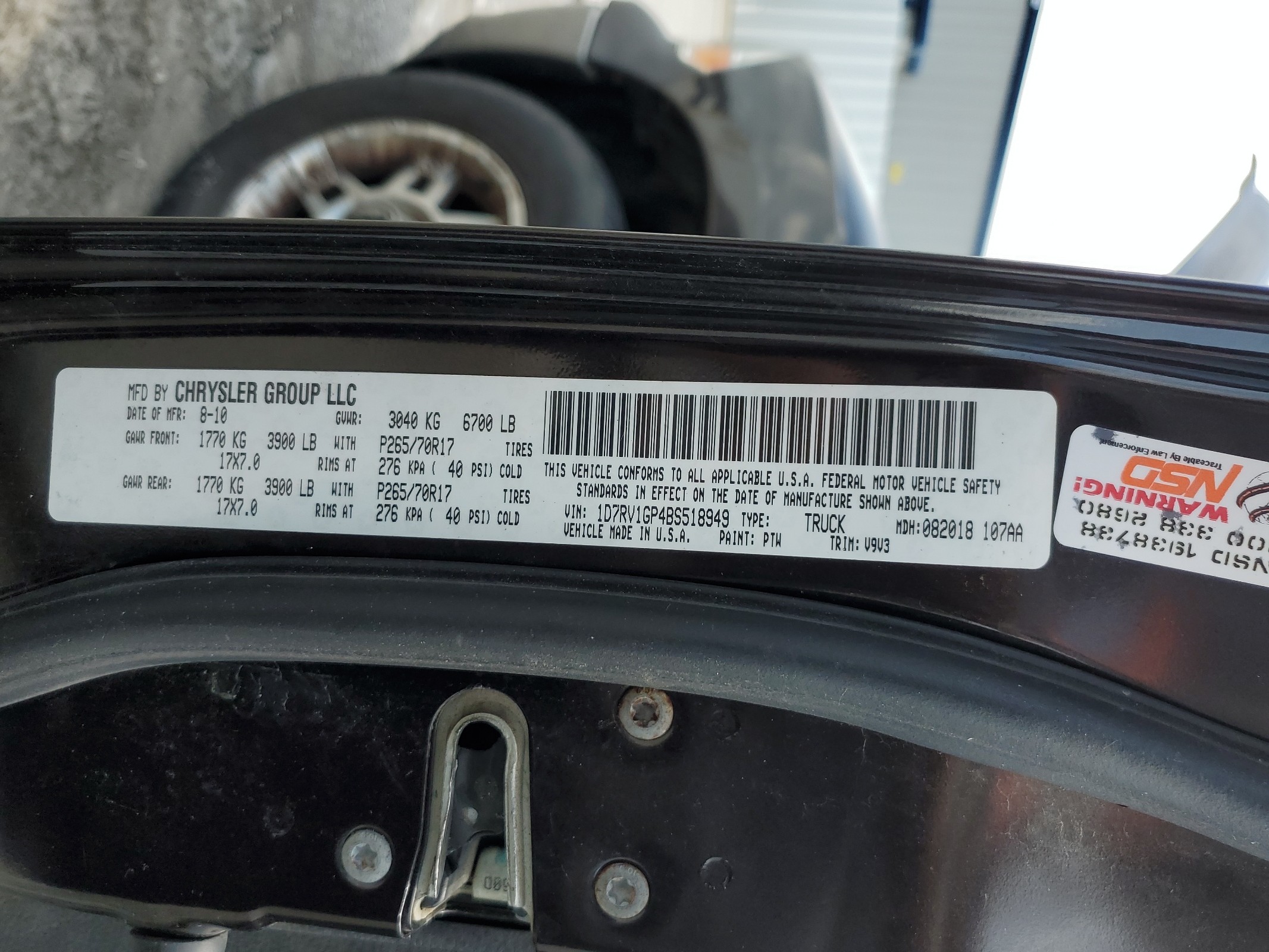 1D7RV1GP4BS518949 2011 Dodge Ram 1500