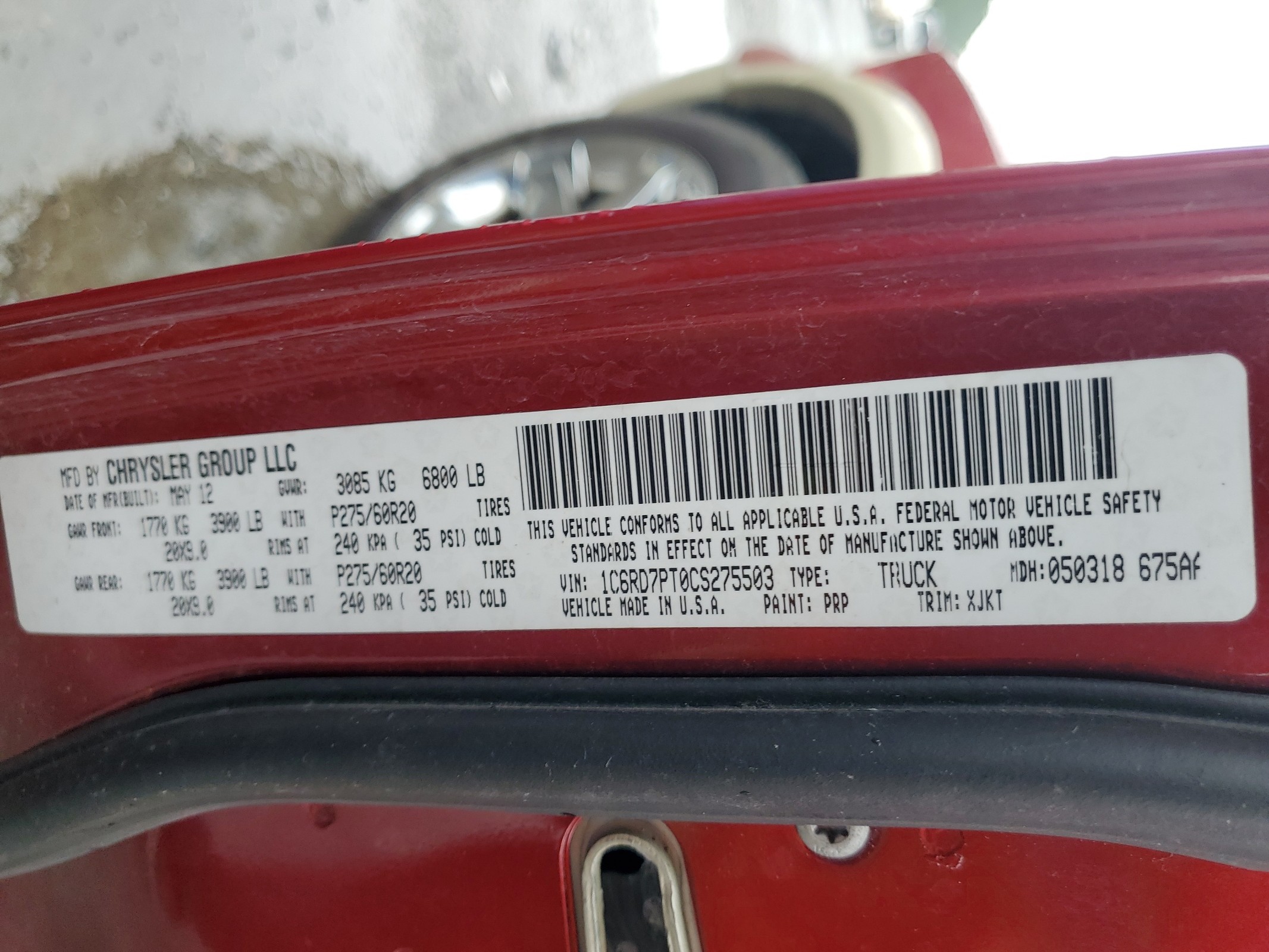 1C6RD7PT0CS275503 2012 Dodge Ram 1500 Longhorn