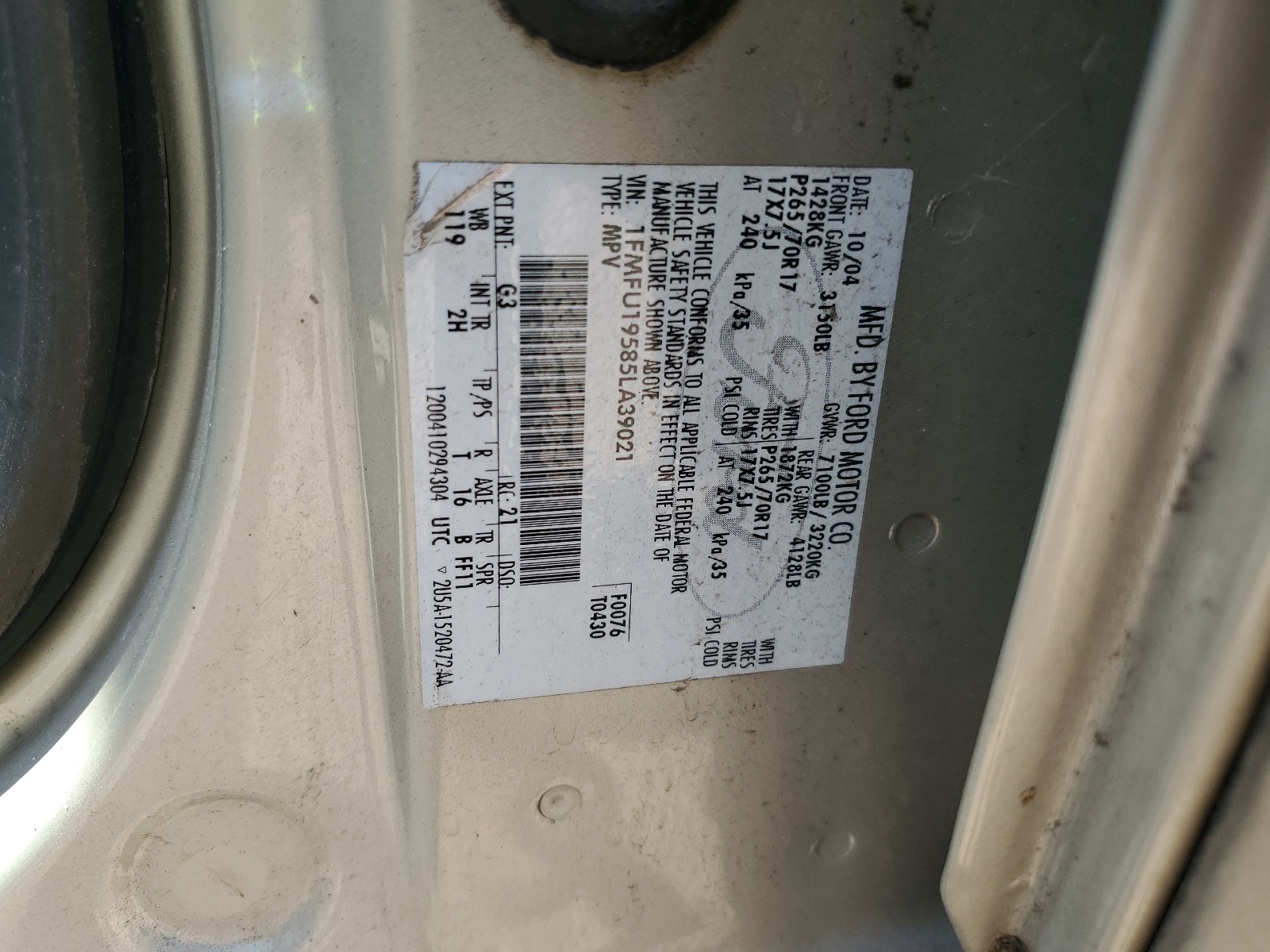 1FMFU19585LA39021 2005 Ford Expedition Limited