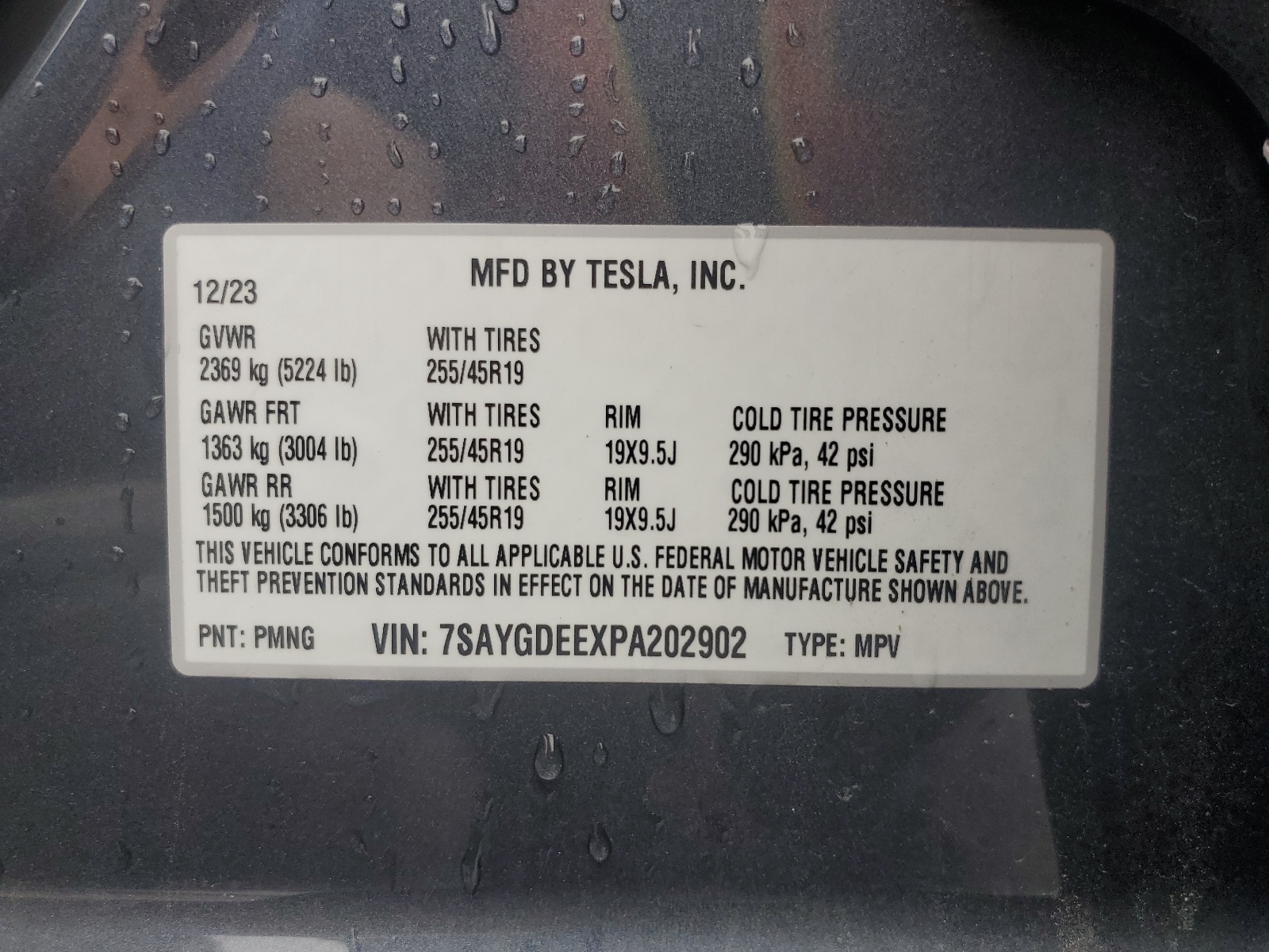 7SAYGDEEXPA202902 2023 Tesla Model Y