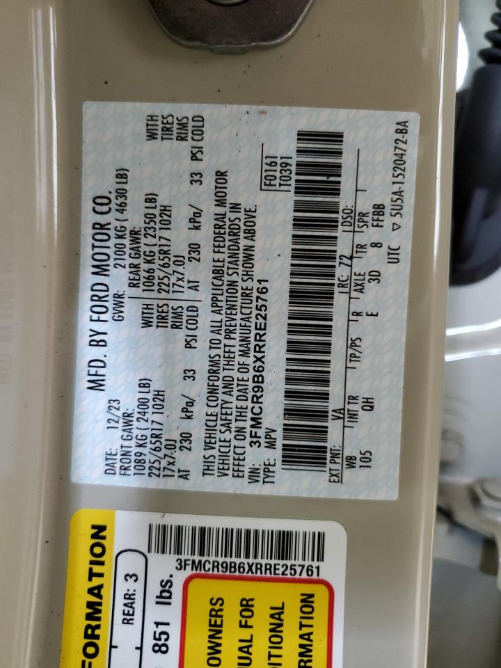 2024 Ford Bronco Sport Big Bend VIN: 3FMCR9B6XRRE25761 Lot: 65122724