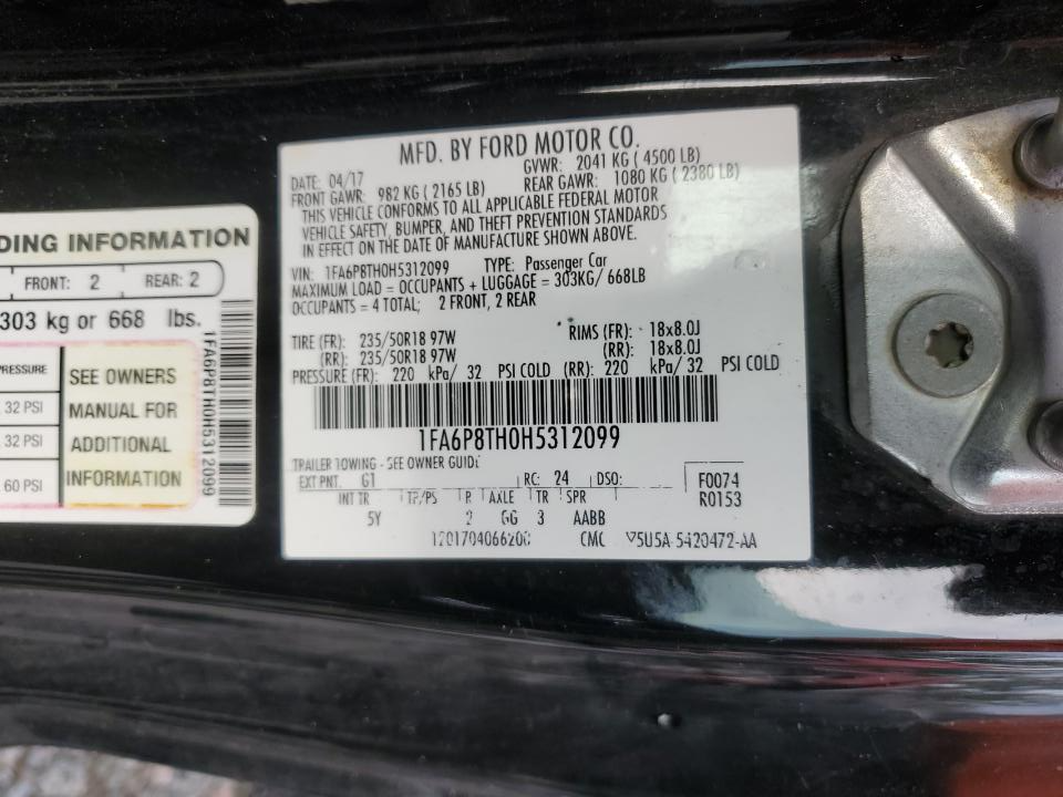 1FA6P8TH0H5312099 2017 Ford Mustang