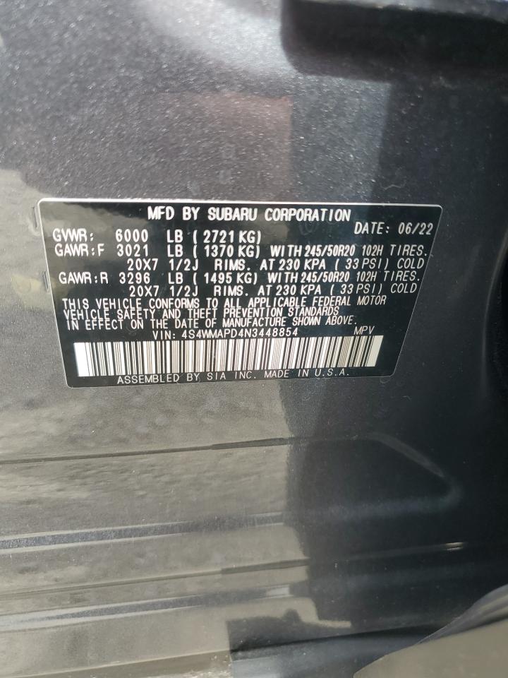 4S4WMAPD4N3448854 2022 Subaru Ascent Limited