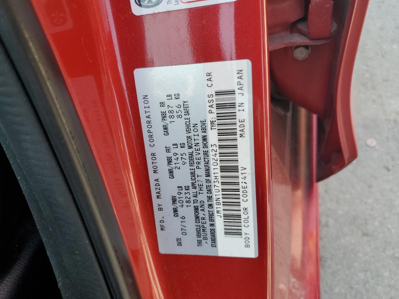 2017 Mazda 3 Sport VIN: JM1BN1U73H1102423 Lot: 62645524