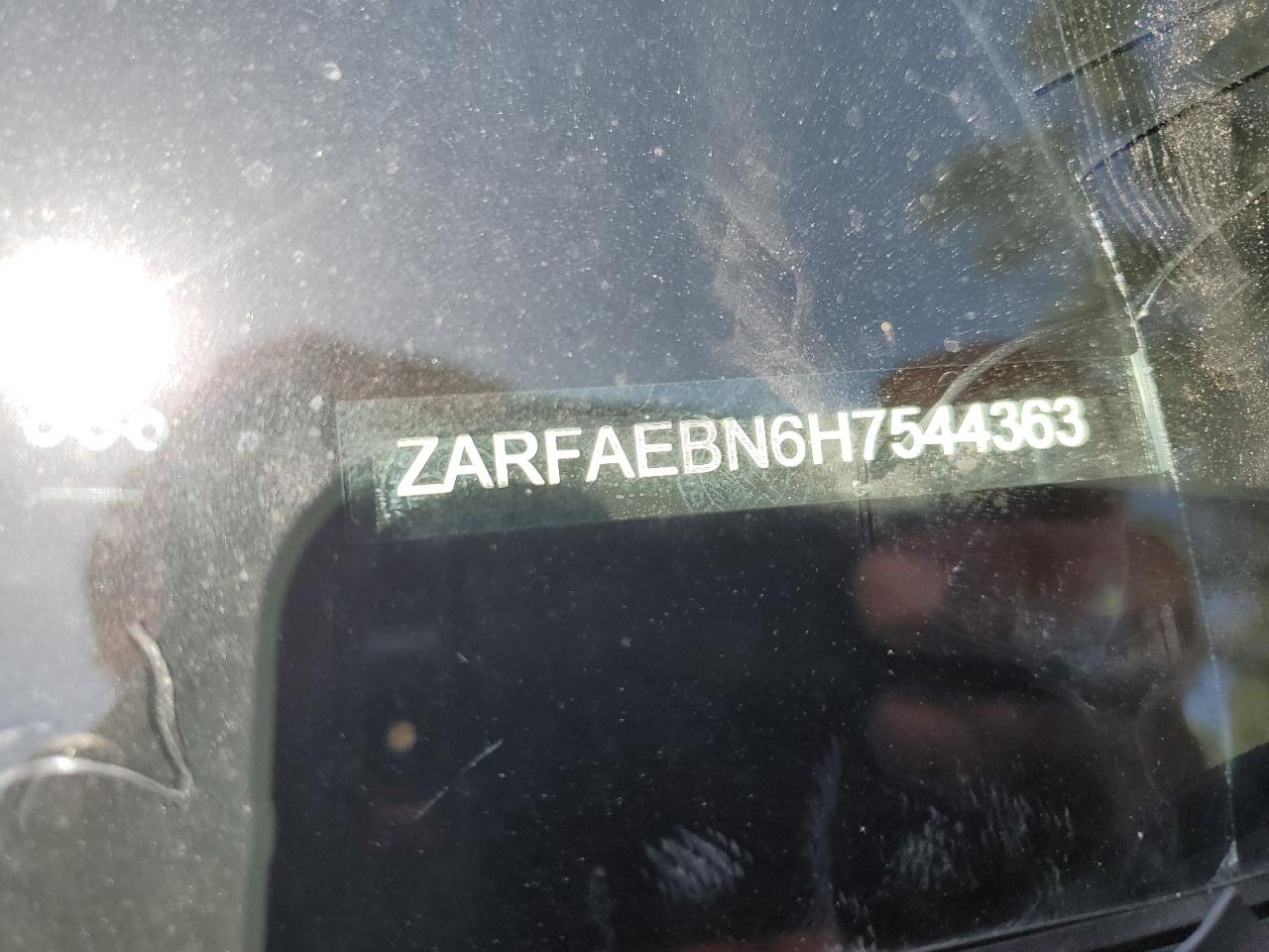 2017 Alfa Romeo Giulia VIN: ZARFAEBN6H7544363 Lot: 61632874