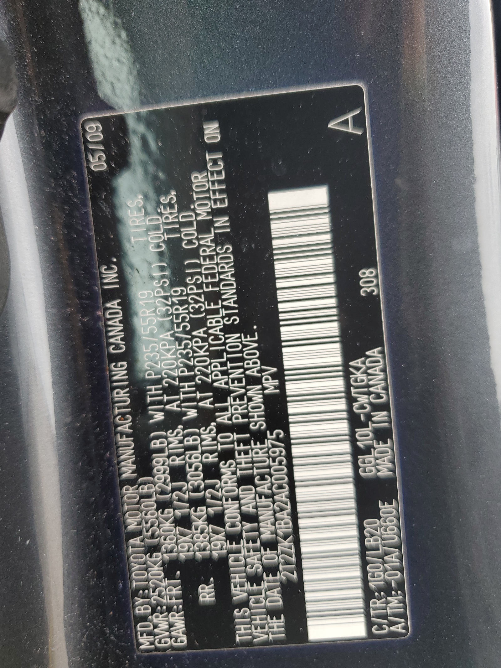 2T2ZK1BA2AC005975 2010 Lexus Rx 350