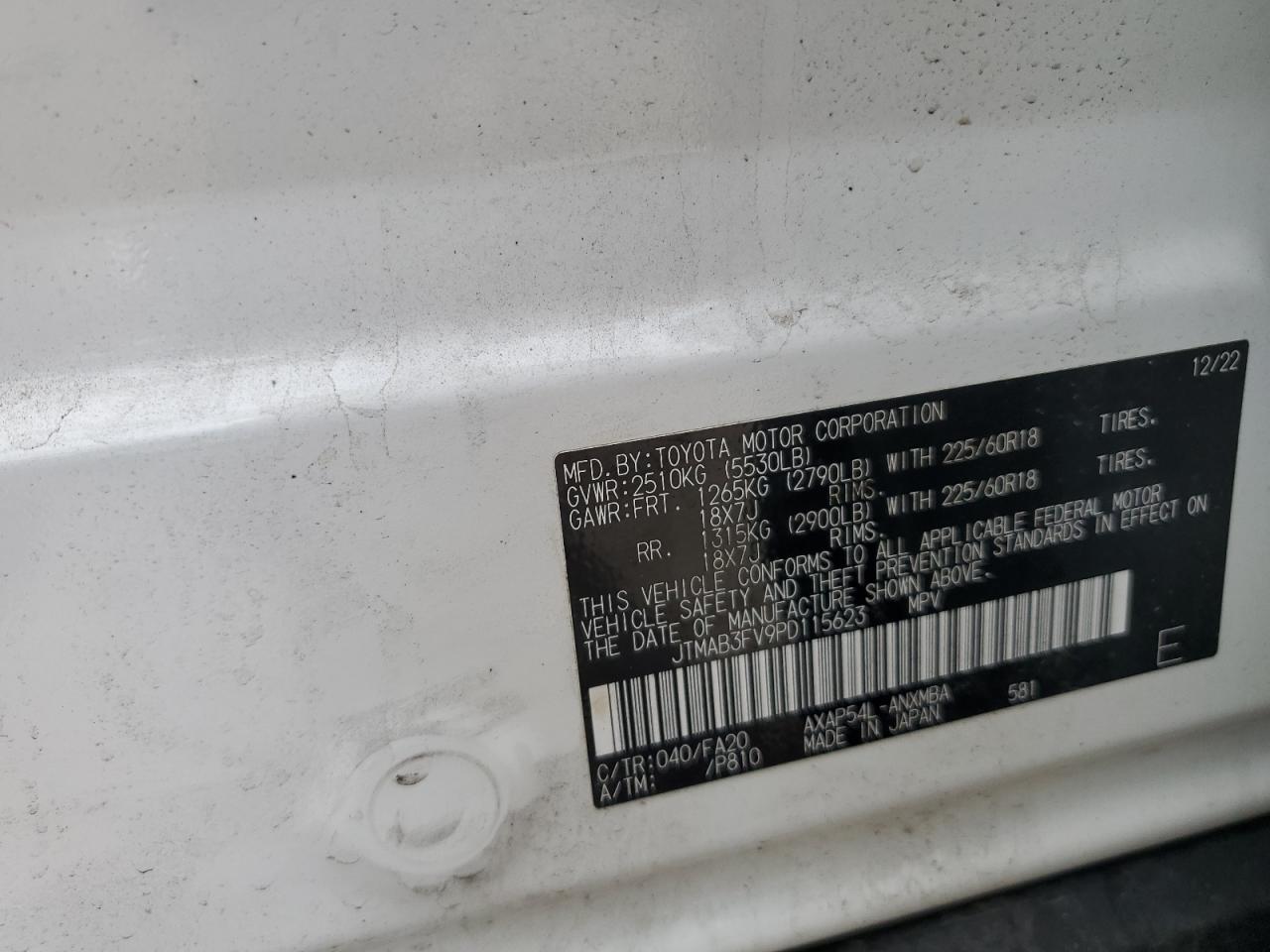 2023 Toyota Rav4 Prime Se VIN: JTMAB3FV9PD115623 Lot: 64011644