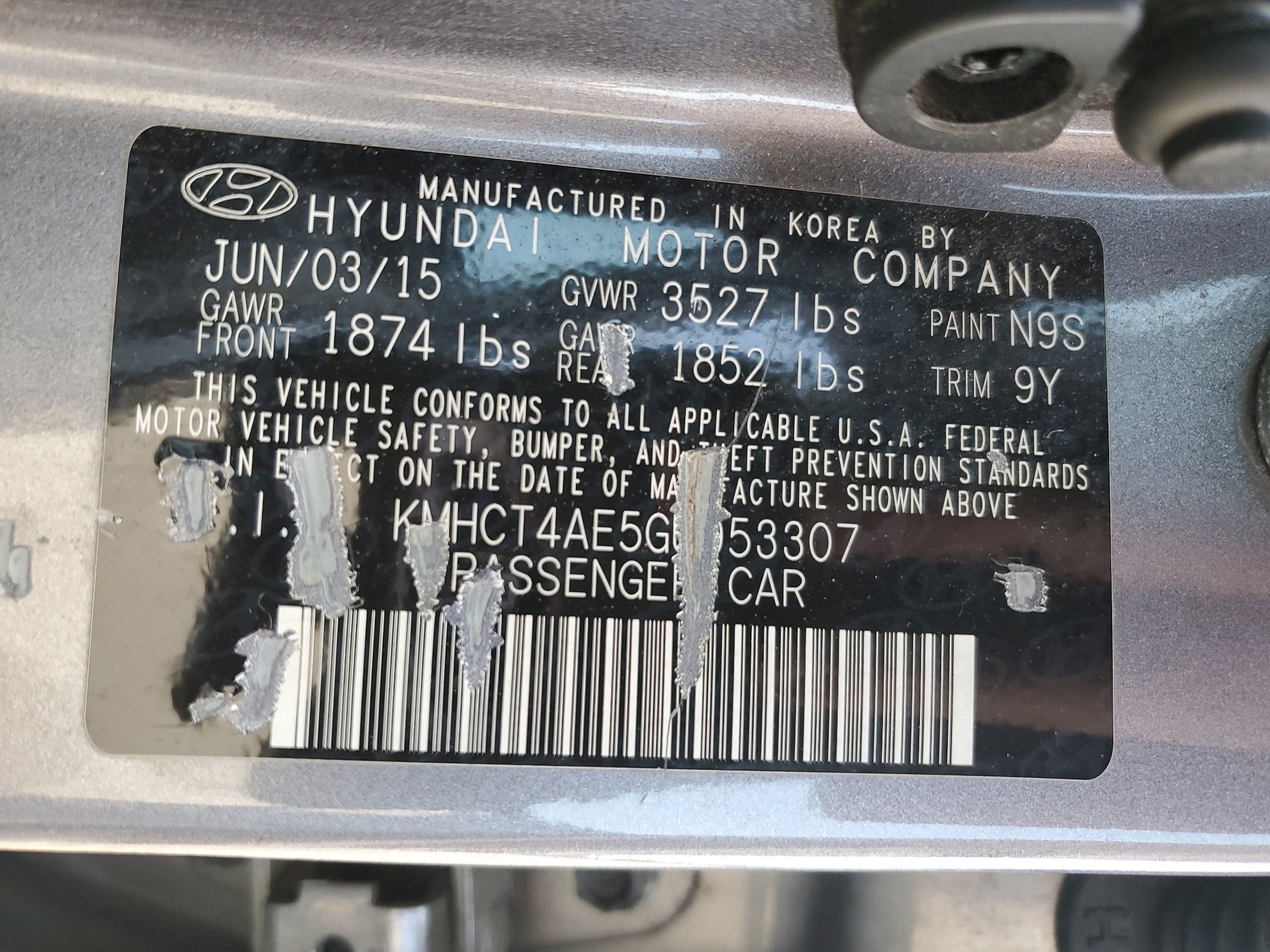 KMHCT4AE5GU953307 2016 Hyundai Accent Se