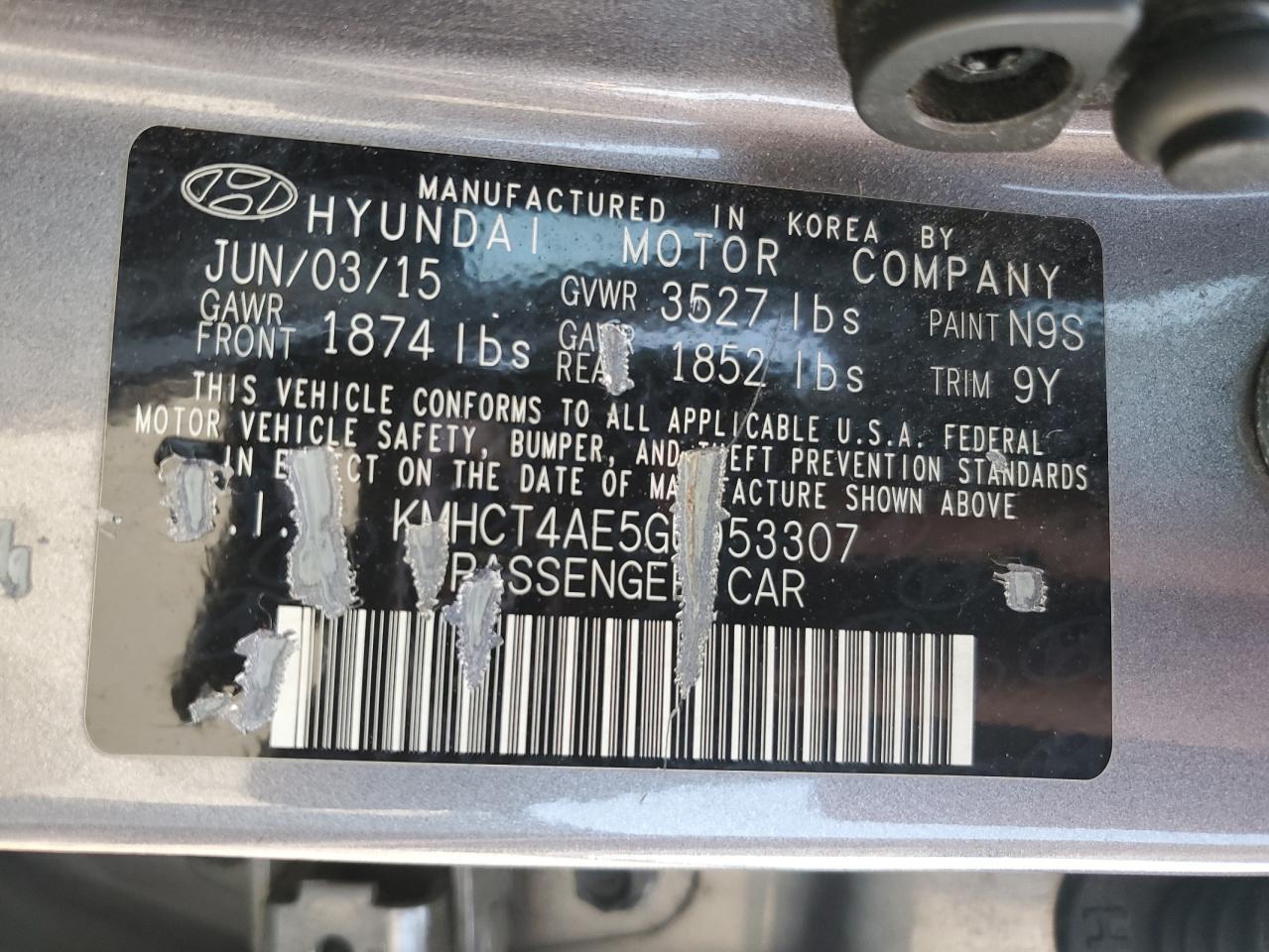 2016 Hyundai Accent Se VIN: KMHCT4AE5GU953307 Lot: 65720524