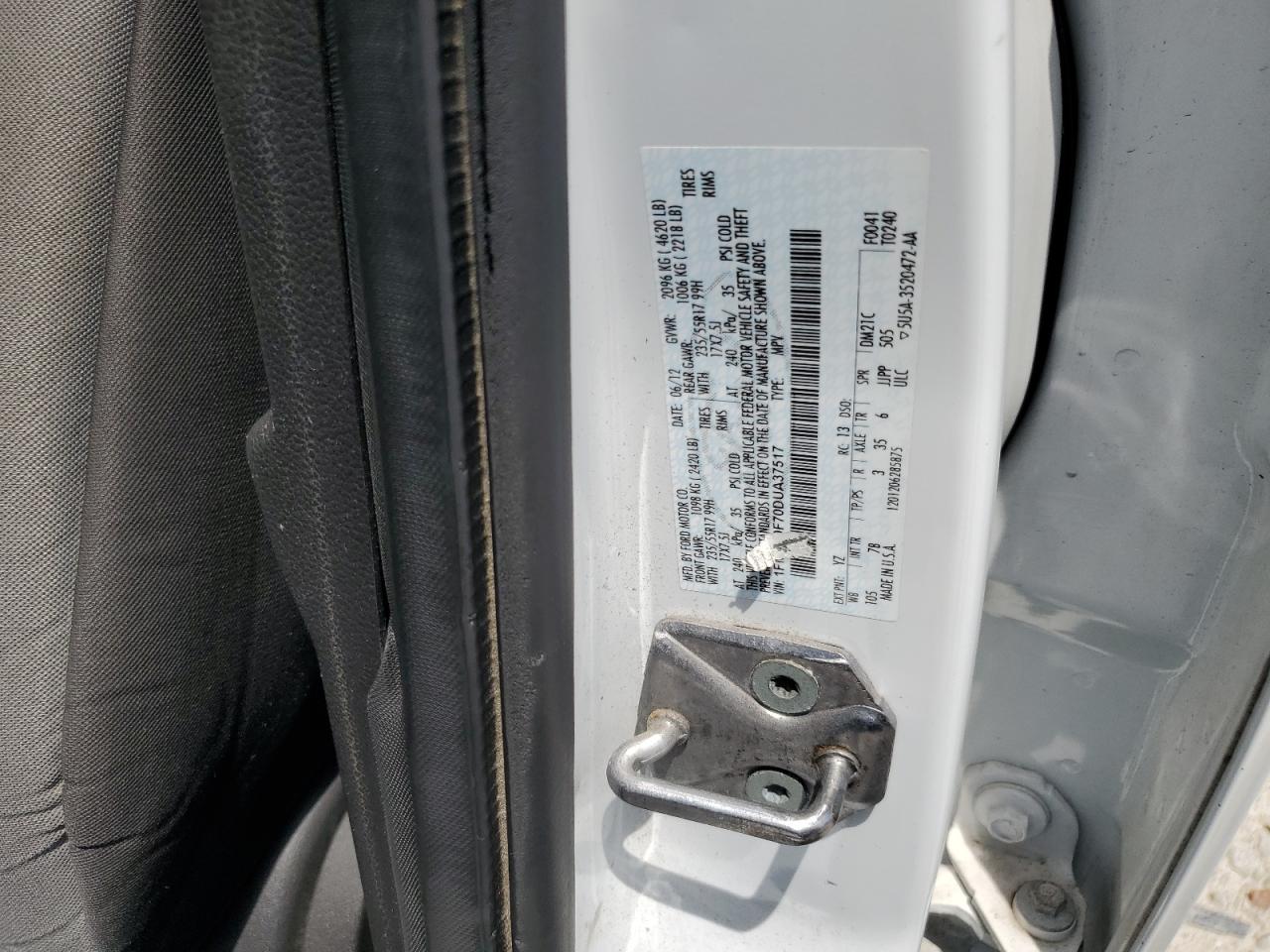 2013 Ford Escape S VIN: 1FMCU0F70DUA37517 Lot: 62231744