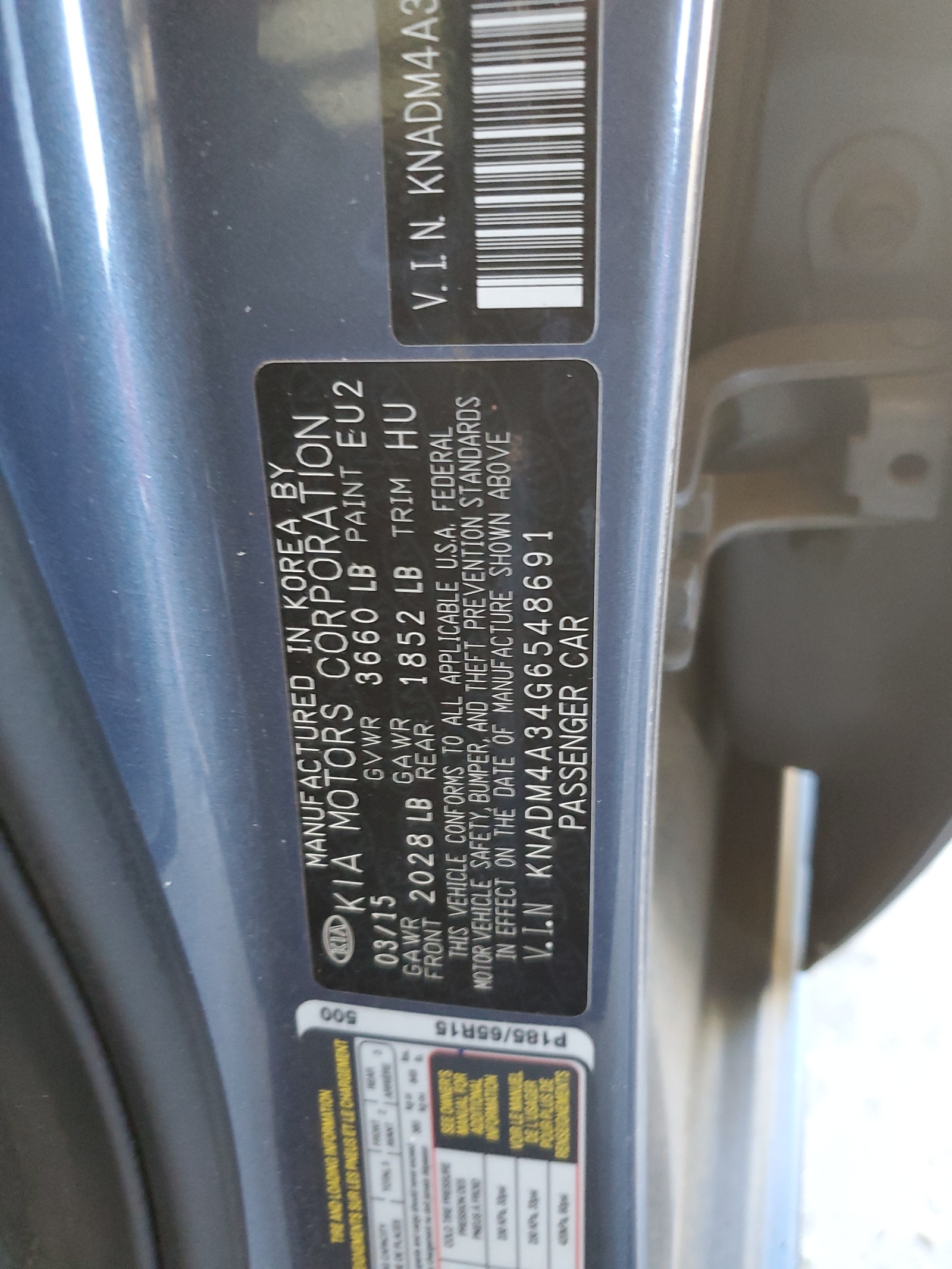 KNADM4A34G6548691 2016 Kia Rio Lx