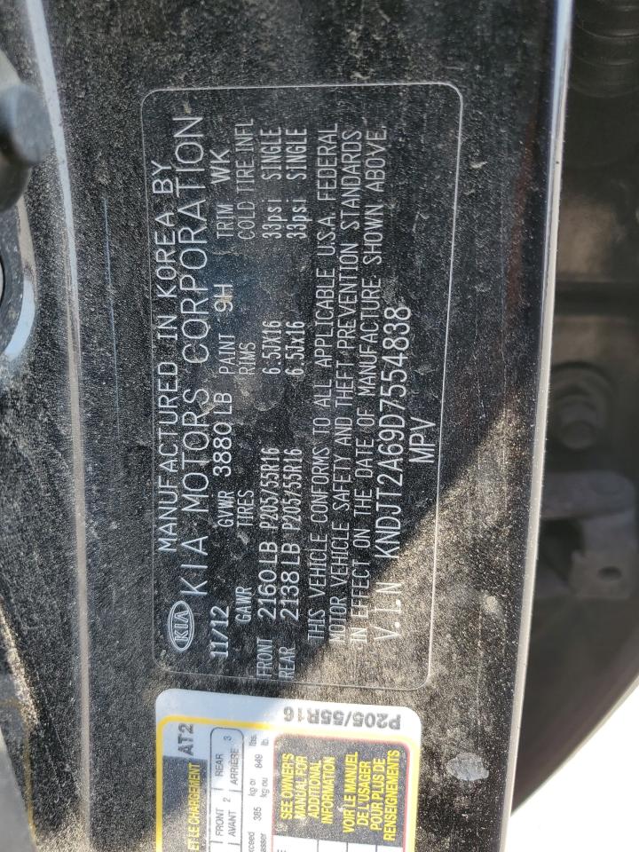 2013 Kia Soul + VIN: KNDJT2A69D7554838 Lot: 63090694