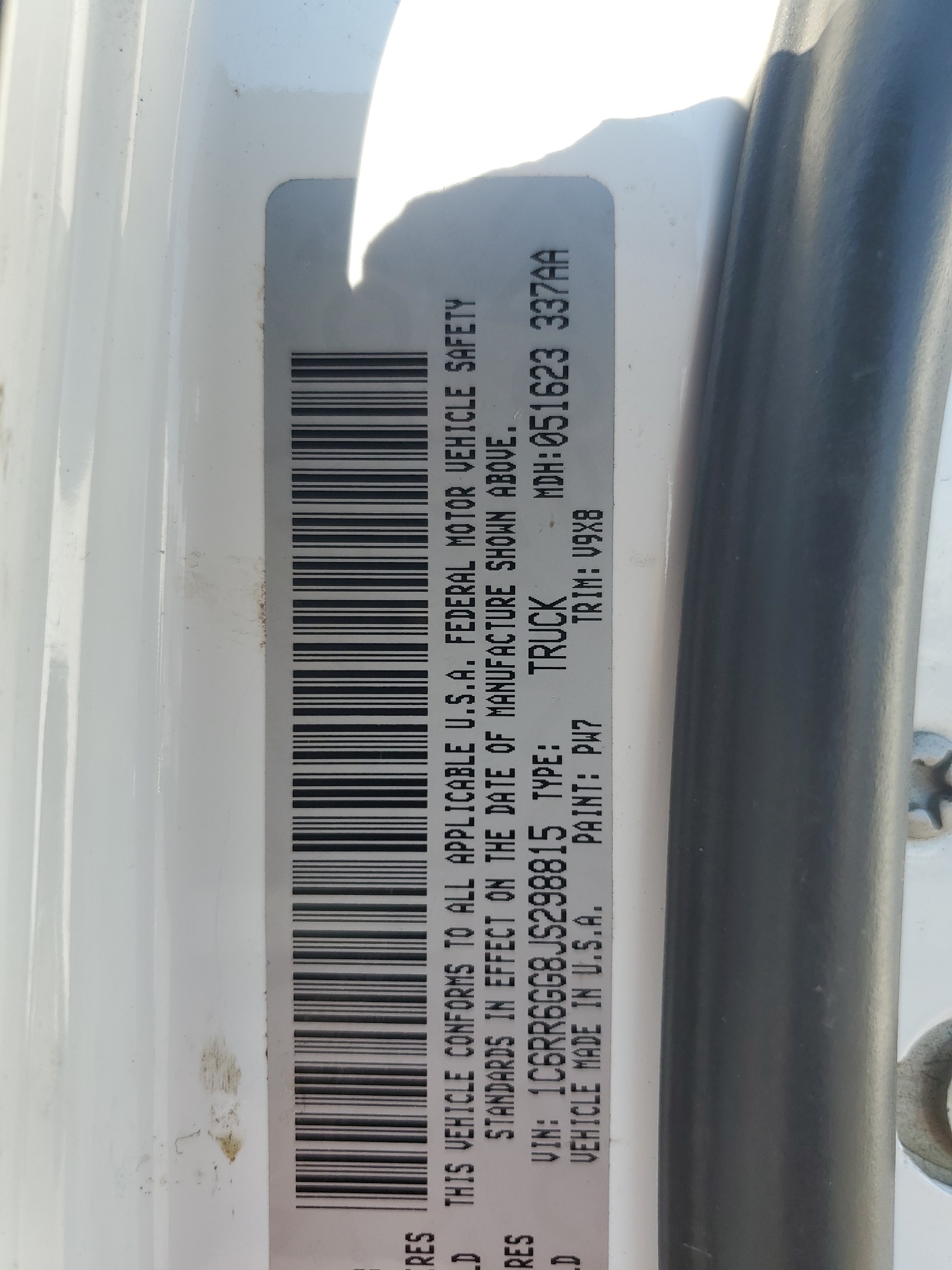 1C6RR6GG8JS298815 2018 Ram 1500 Slt