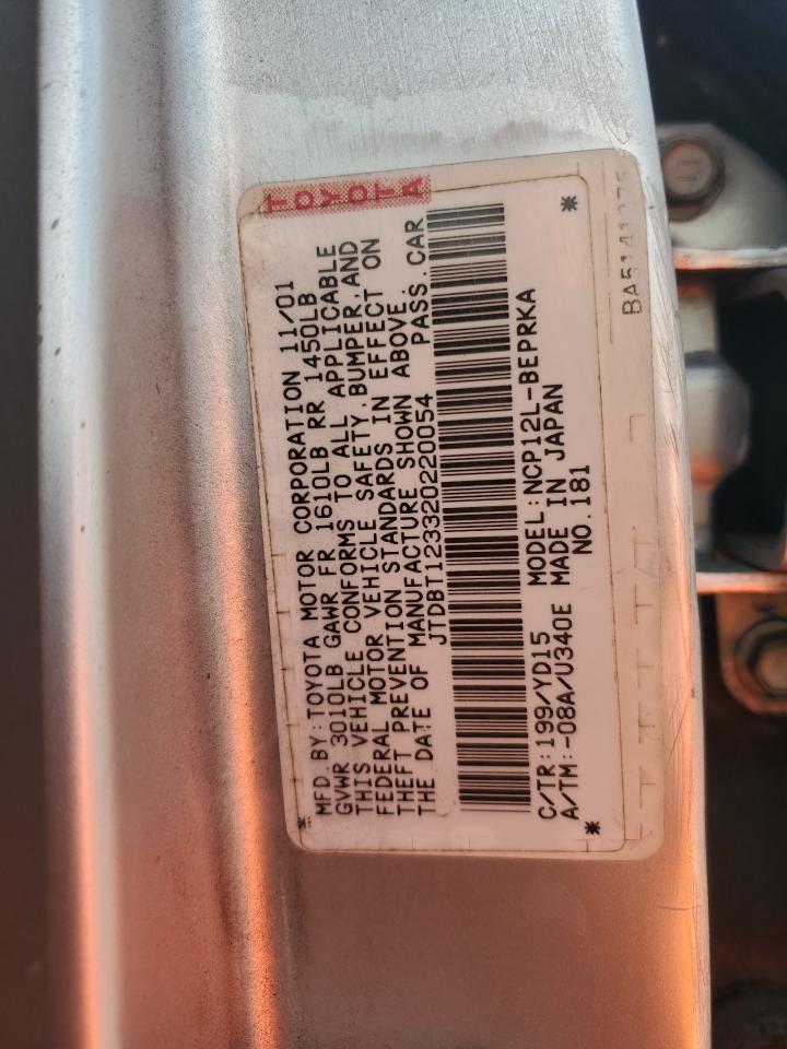 2002 Toyota Echo VIN: JTDBT123320220054 Lot: 63979844