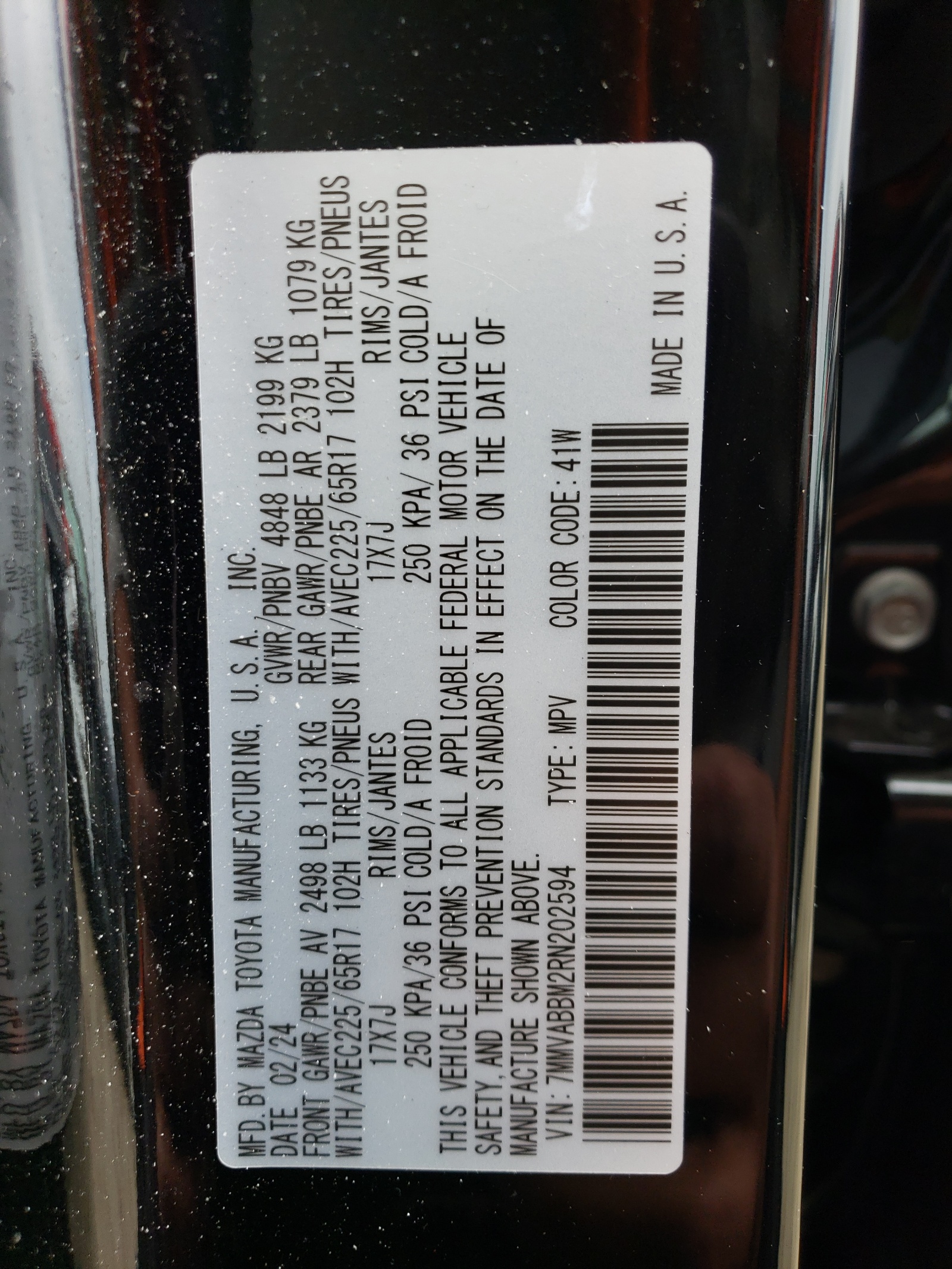 7MMVABBM2RN202594 2024 Mazda Cx-50 Preferred