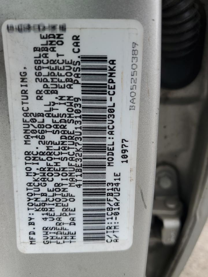 2003 Toyota Camry Le VIN: 4T1BE32K73U131039 Lot: 64787854