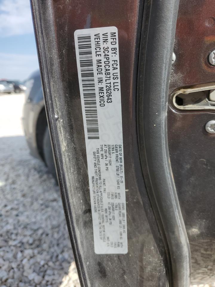 2020 Dodge Journey Se VIN: 3C4PDCAB7LT262643 Lot: 63199334