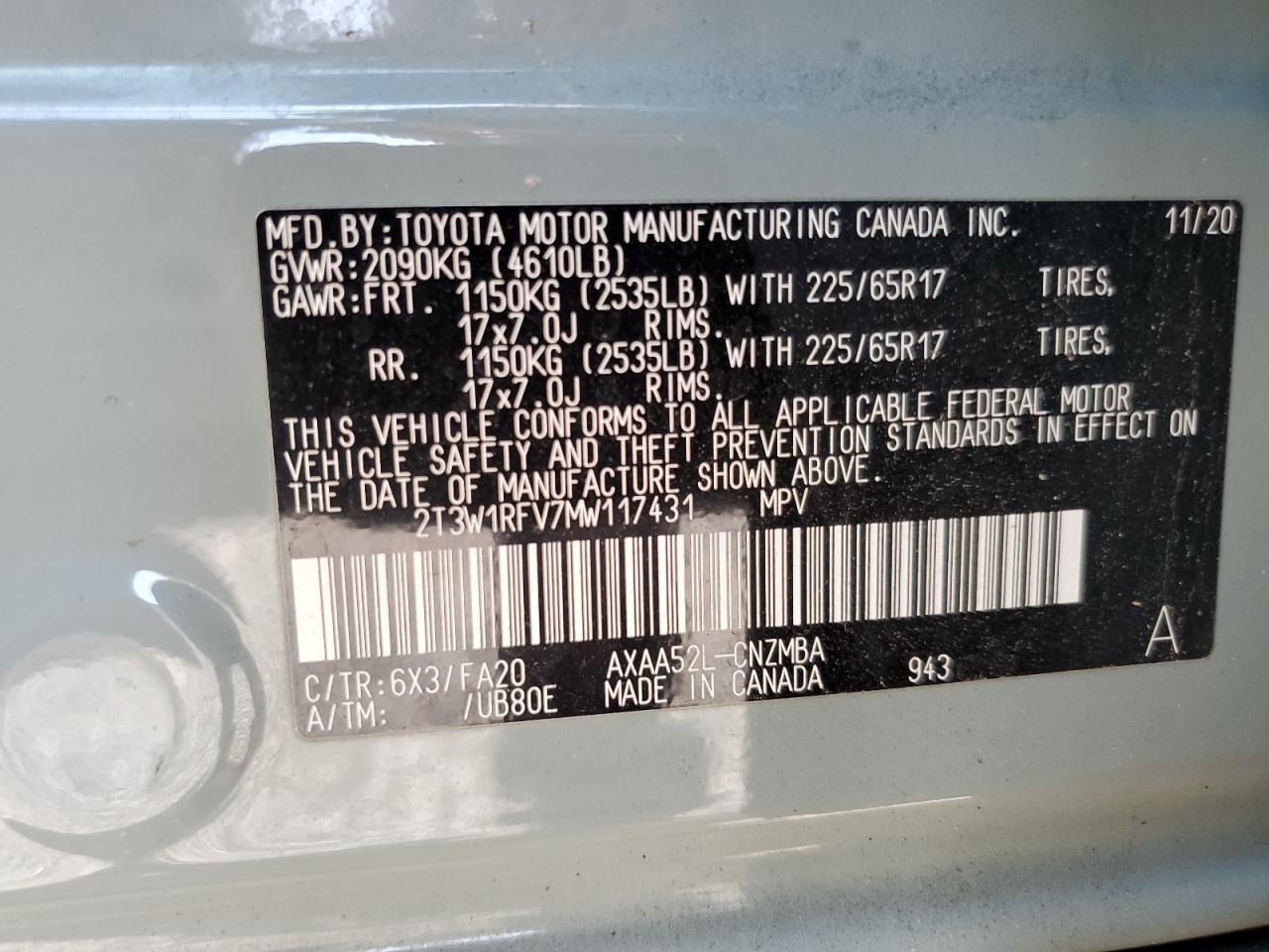 2T3W1RFV7MW117431 2021 TOYOTA RAV 4 - Image 15