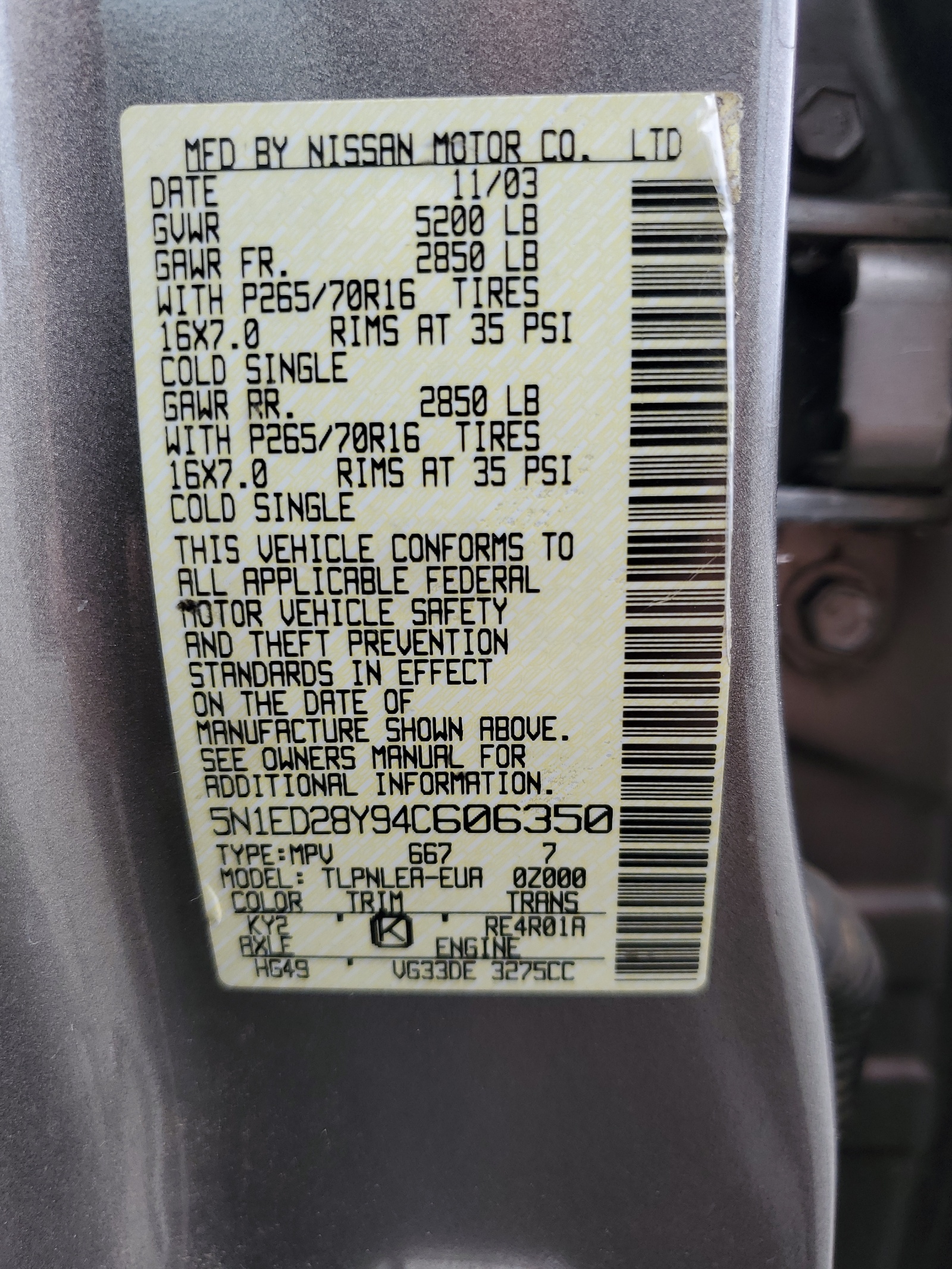 5N1ED28Y94C606350 2004 Nissan Xterra Xe