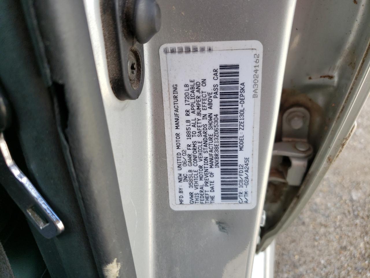 2003 Toyota Corolla Ce VIN: 1NXBR38E13Z065304 Lot: 63630924