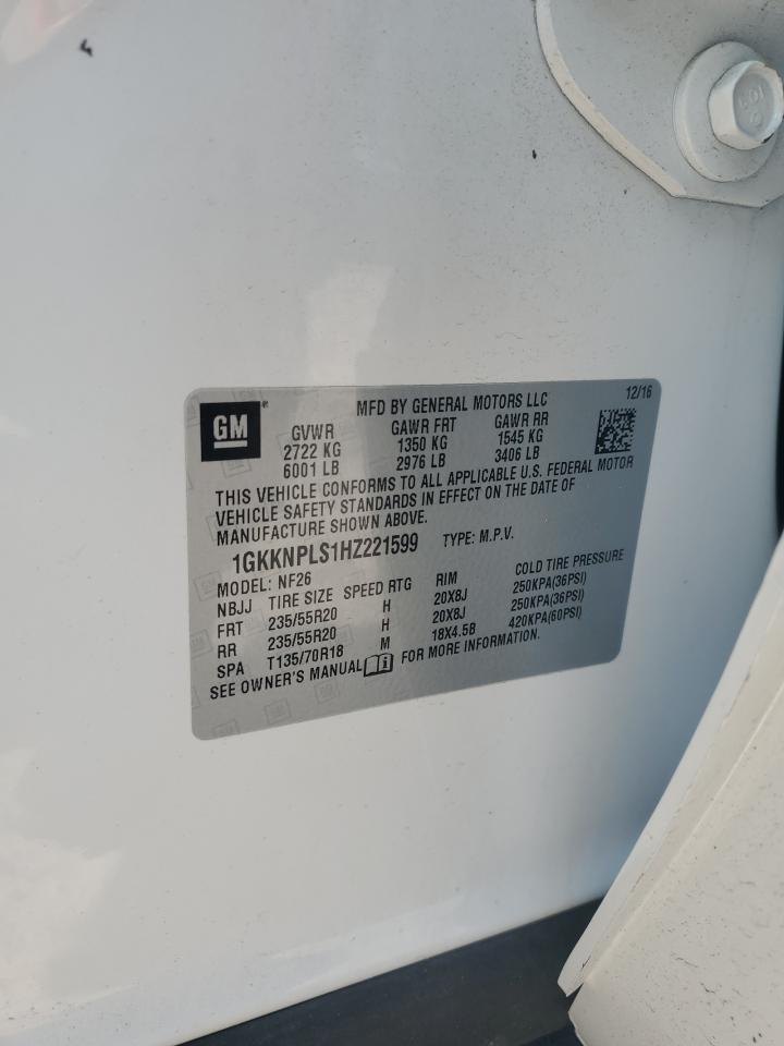 2017 GMC Acadia Denali VIN: 1GKKNPLS1HZ221599 Lot: 62806624