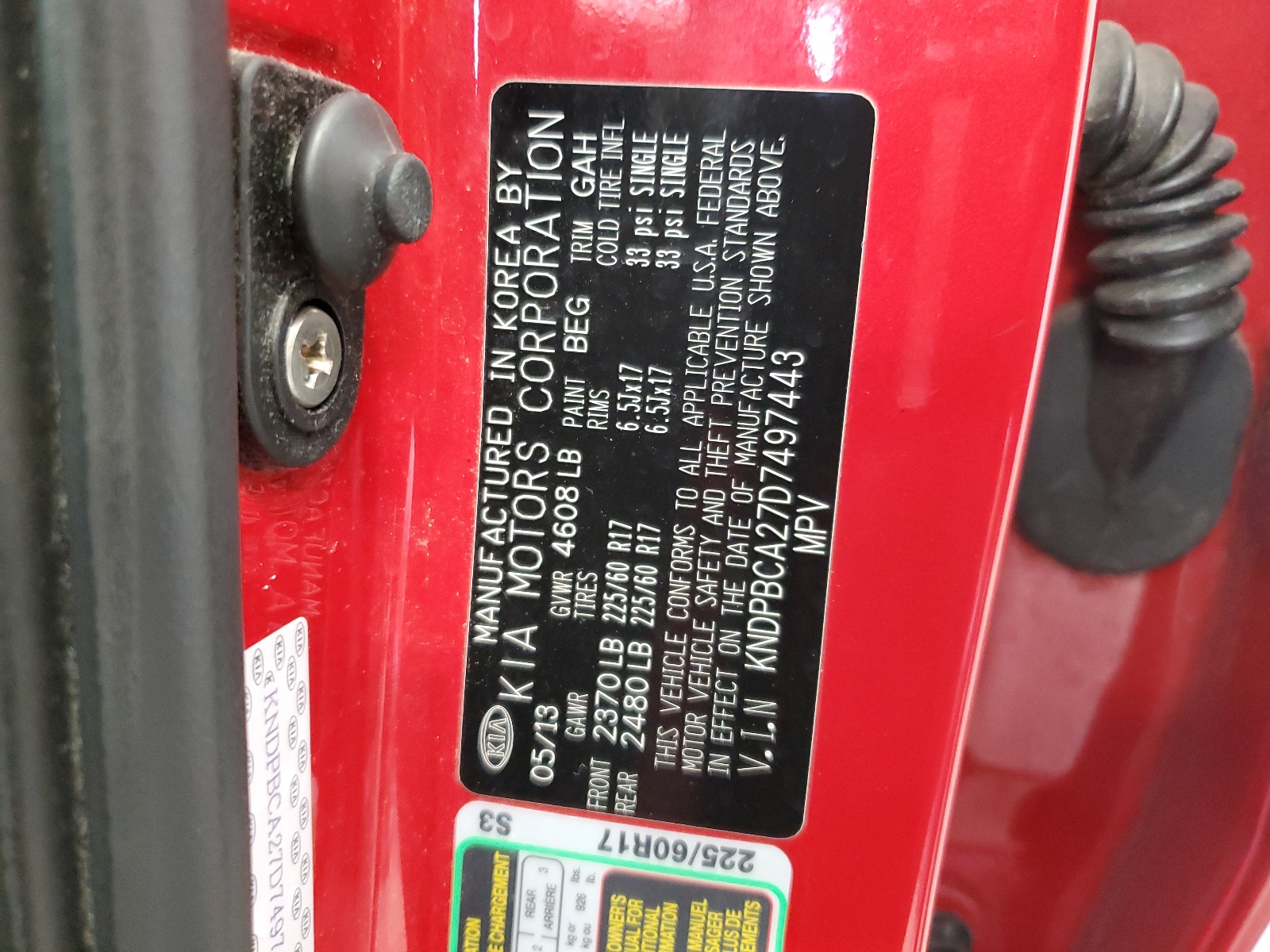 KNDPBCA27D7497443 2013 Kia Sportage Lx