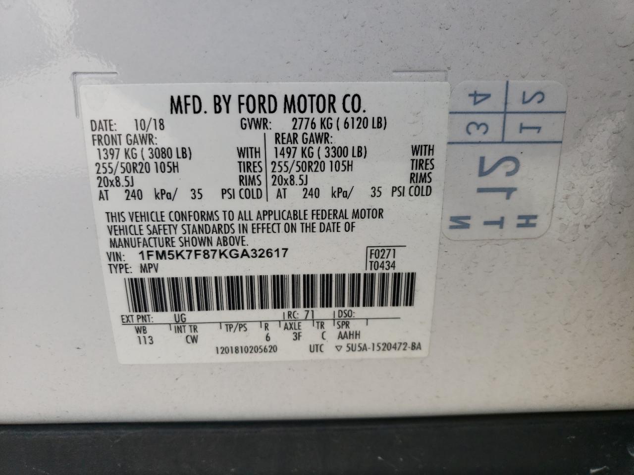 1FM5K7F87KGA32617 2019 FORD EXPLORER - Image 16