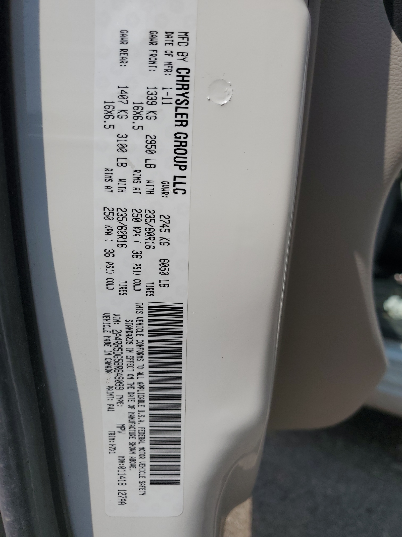 2A4RR5DG5BR649099 2011 Chrysler Town & Country Touring