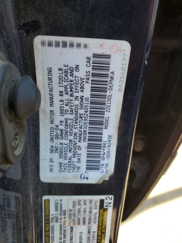 2005 Toyota Corolla Ce VIN: 1NXBR32E95Z405116 Lot: 62454024