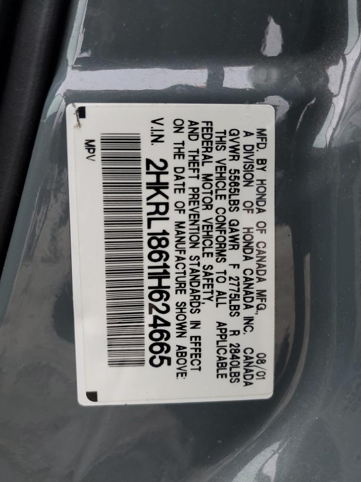 2001 Honda Odyssey Ex VIN: 2HKRL18611H624665 Lot: 64698584