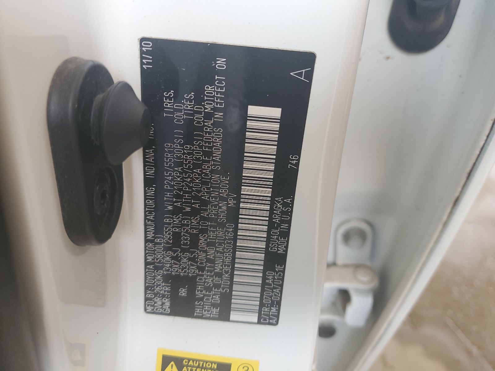 5TDYK3EH6BS031640 2011 Toyota Highlander Limited