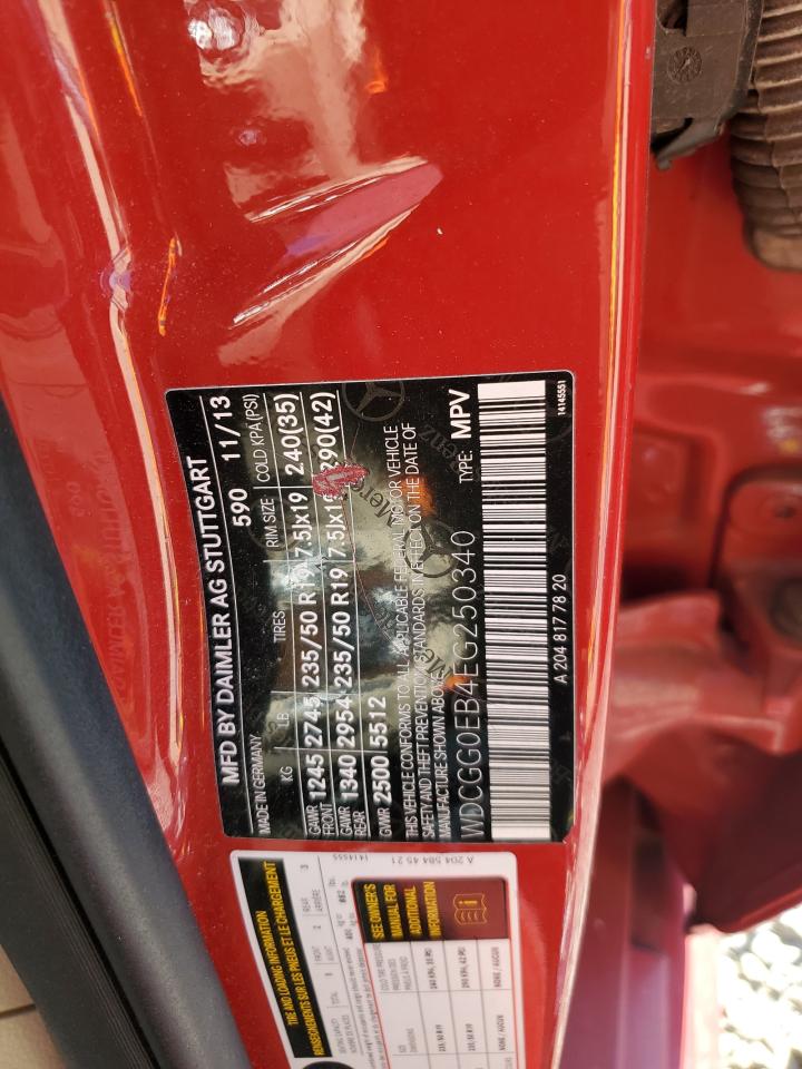 2014 Mercedes-Benz Glk 250 Bluetec VIN: WDCGG0EB4EG250340 Lot: 62656104