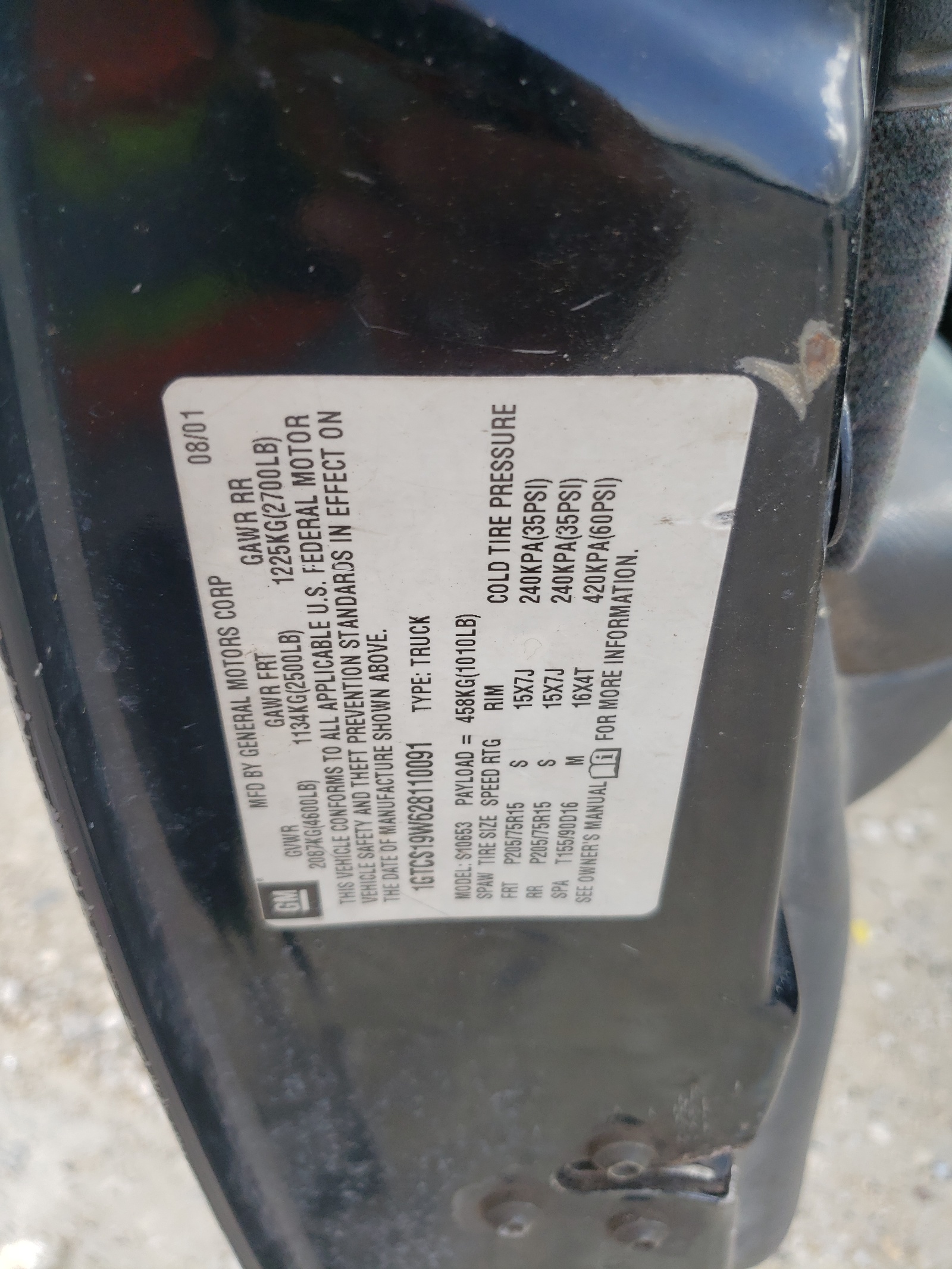 1GTCS19W628110091 2002 GMC Sonoma