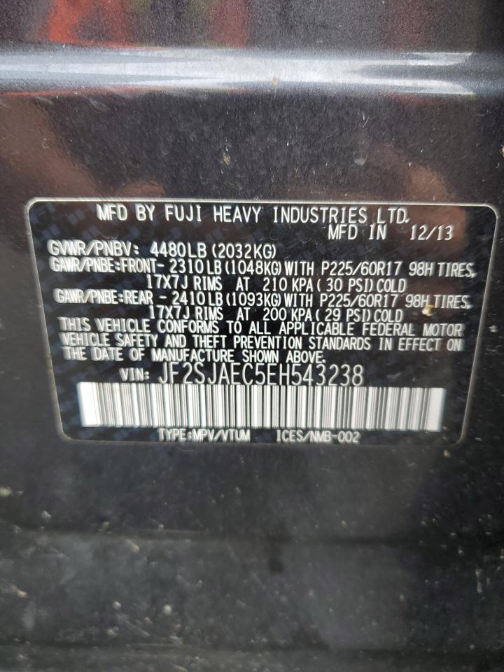 2014 Subaru Forester 2.5I Premium VIN: JF2SJAEC5EH543238 Lot: 63237014